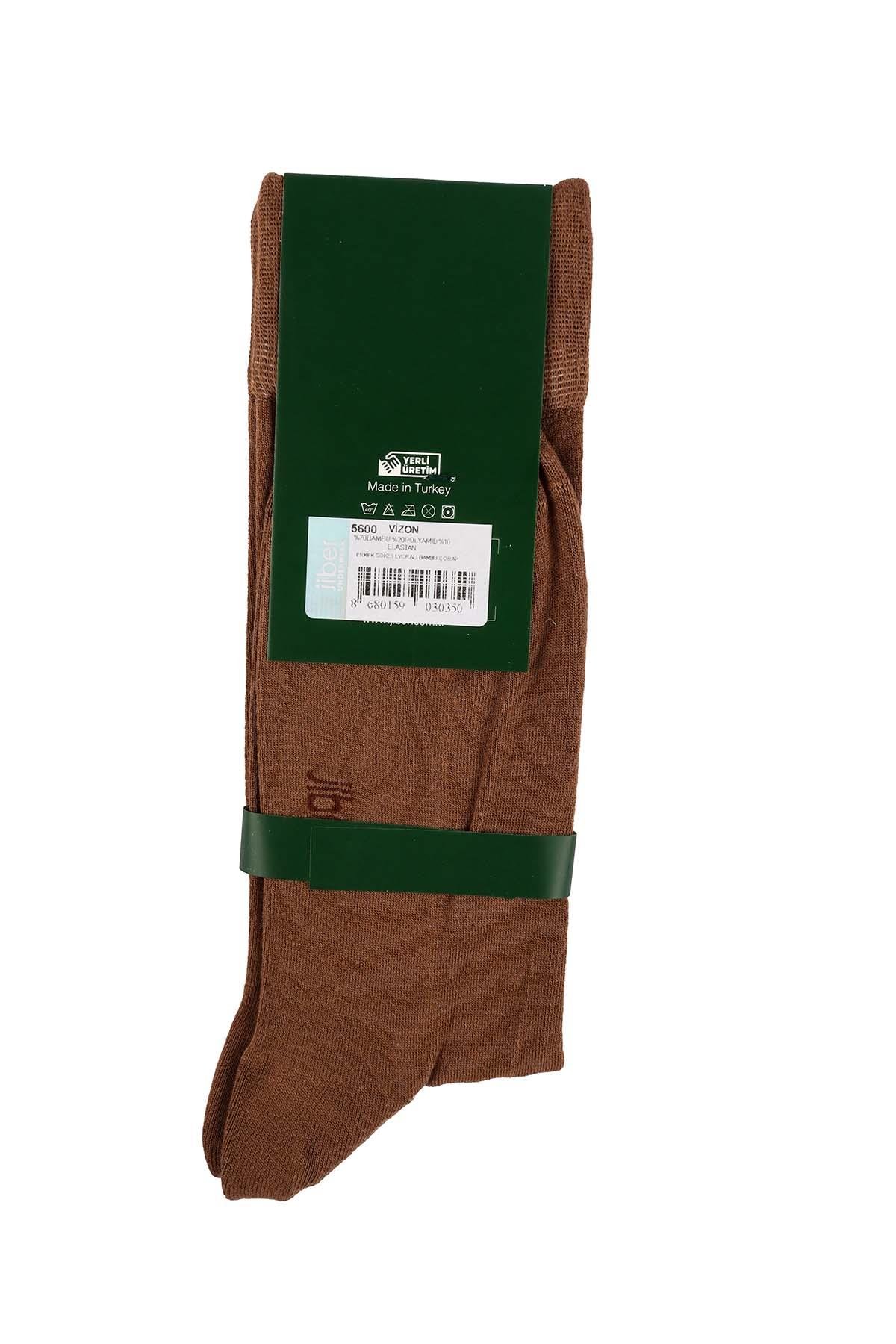 Erkek 6'lı Vizon Likralı Bambu Uzun Çorap 5600