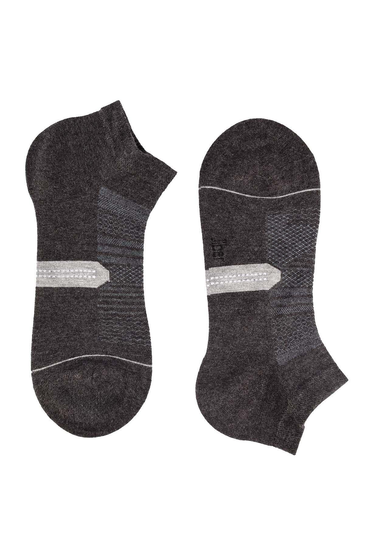 Erkek Antrasit Patik Modal Çorap 6113