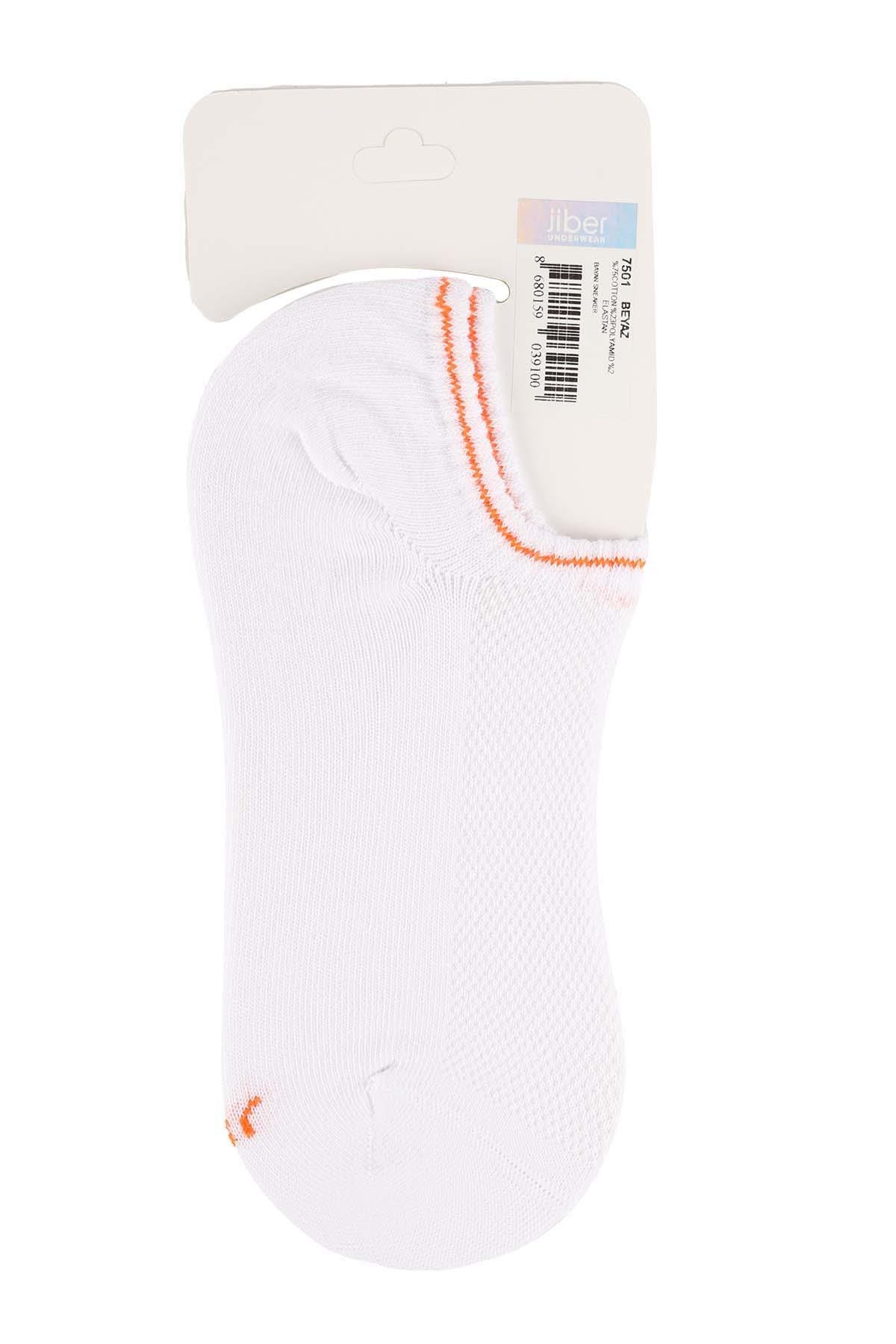 Erkek Beyaz Bambu Sneaker Çorap 7051