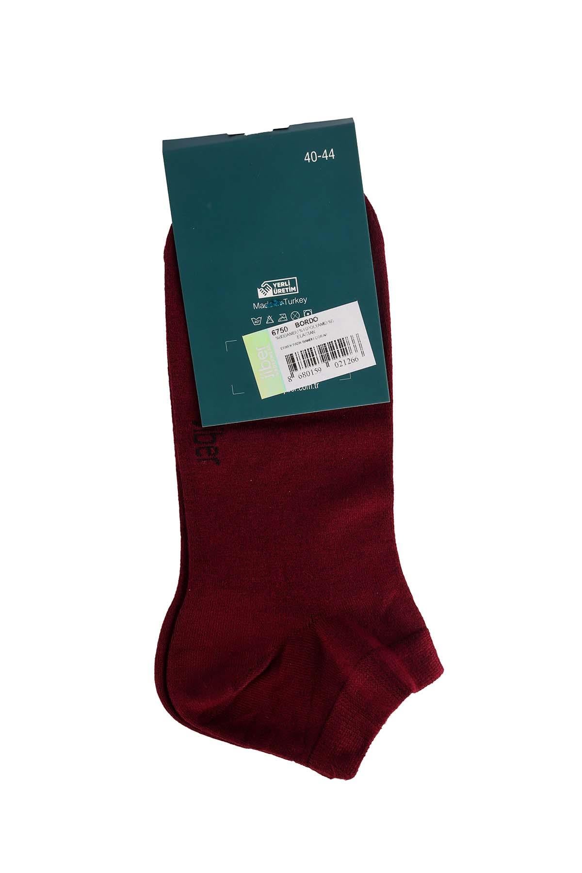 Erkek Bordo Bambu  Patik Çorap 6750
