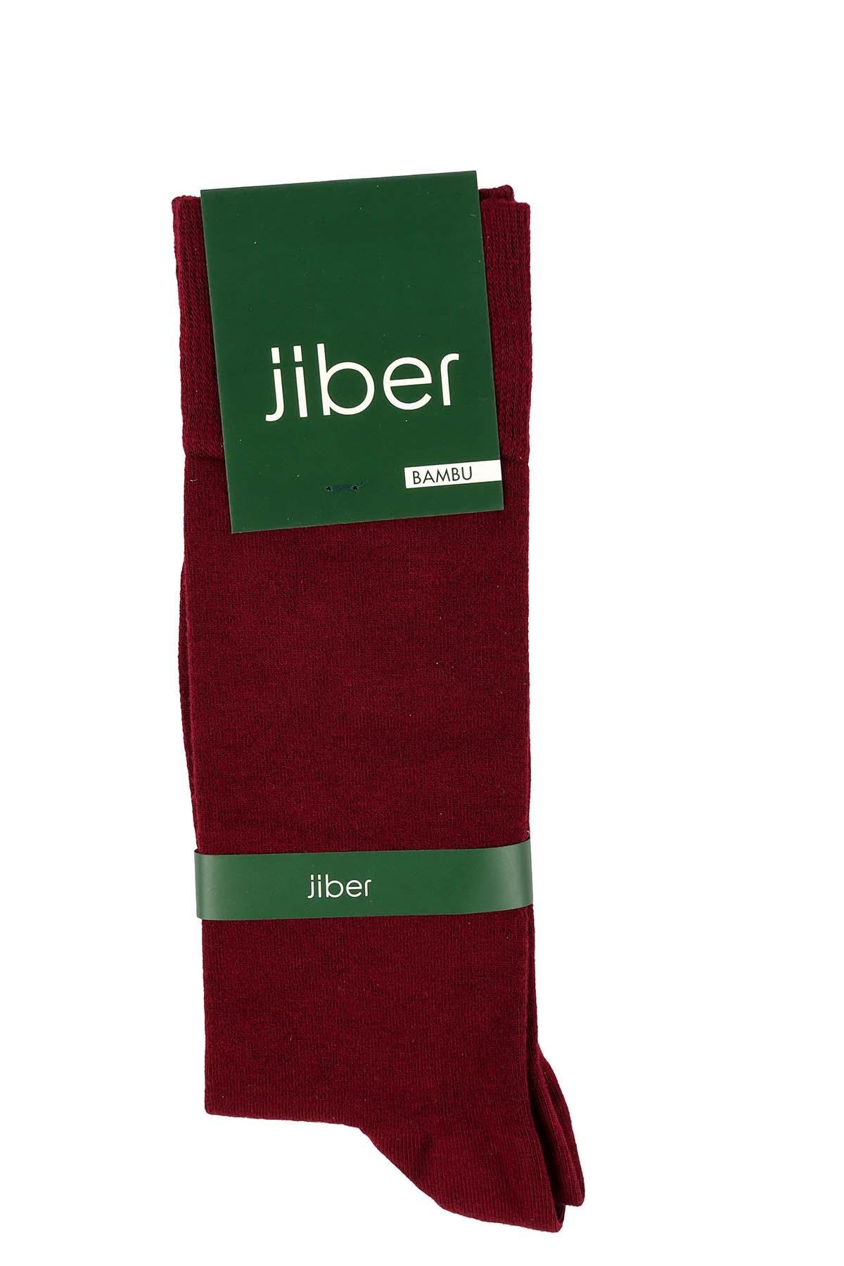 Erkek Bordo Likralı  Bambu Uzun Çorap 5600