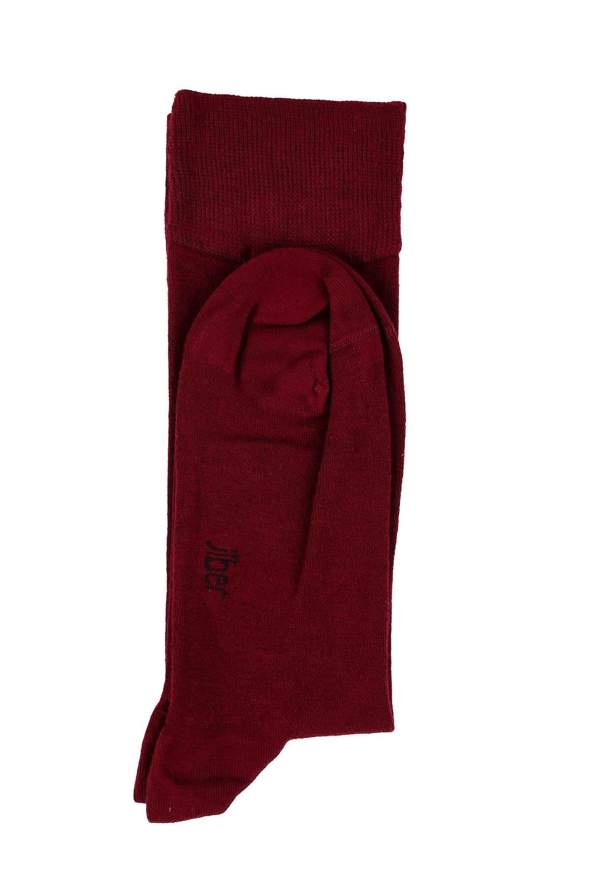 Erkek Bordo Likralı  Bambu Uzun Çorap 5600