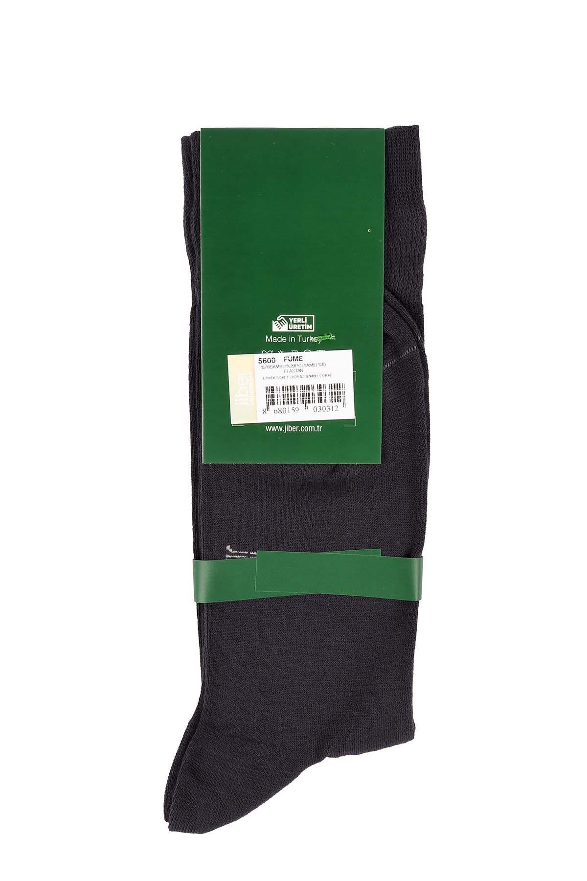 Erkek Füme Likralı Bambu Uzun Çorap 5600