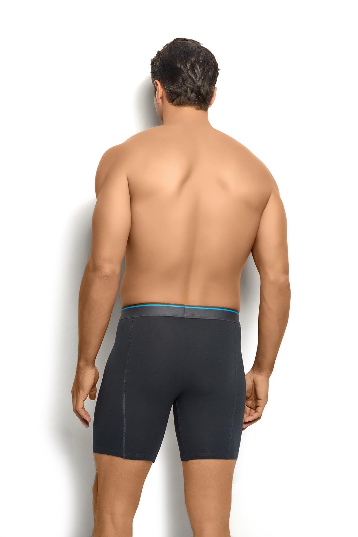 Erkek Füme Pamuklu Likralı 3 Lü Boxer 268