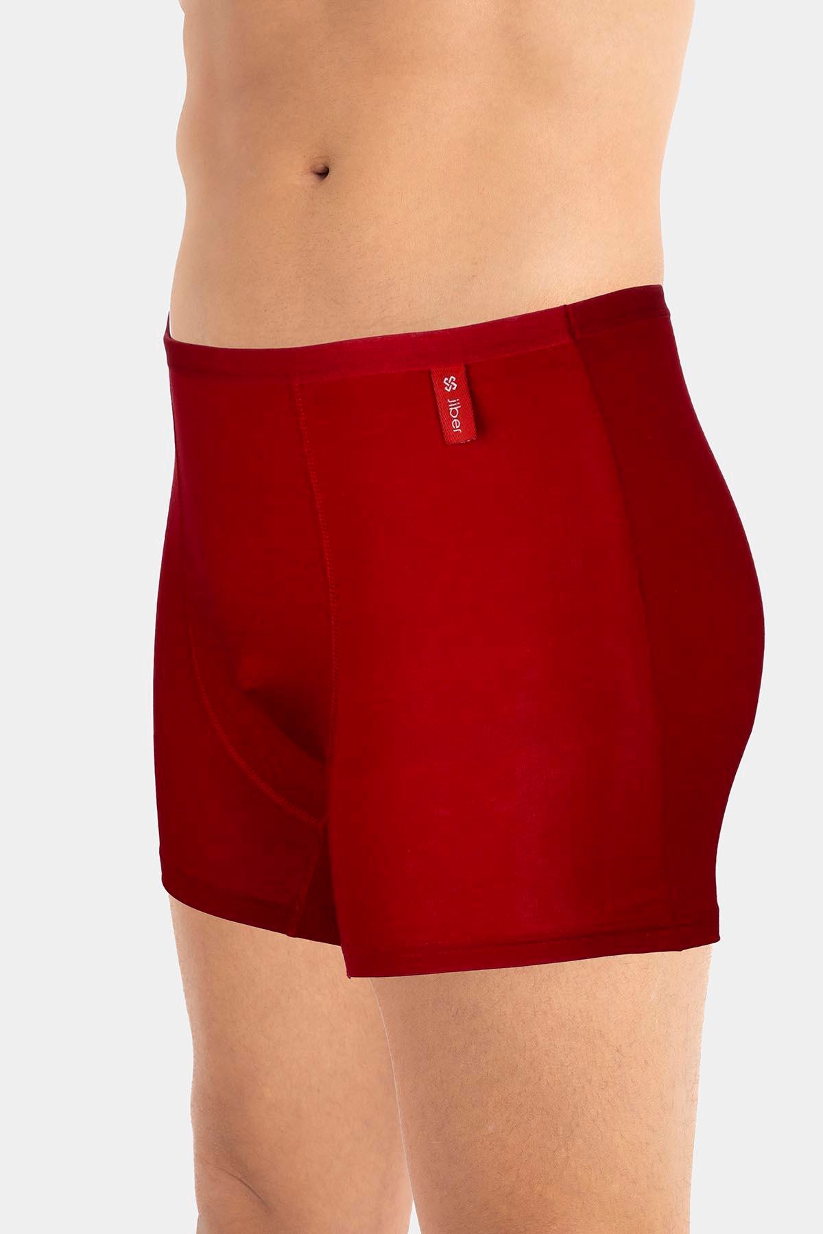 Erkek İnce Lastikli Penye Modal Bordo Boxer 286