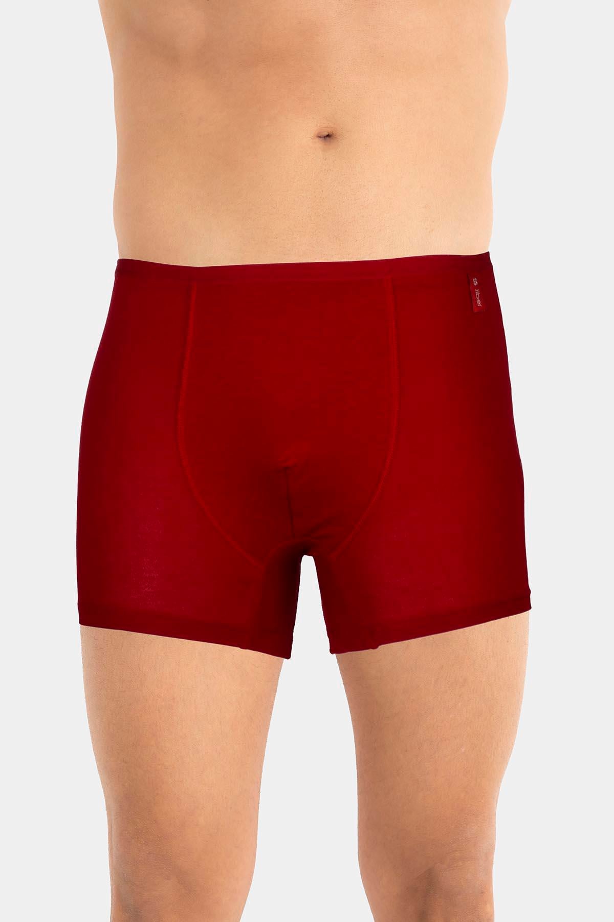 Erkek İnce Lastikli Penye Modal Bordo Boxer 286