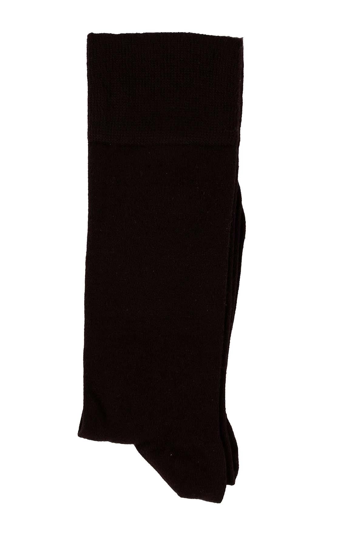 Erkek Kahverengi Likralı Bambu  Uzun Çorap 5600