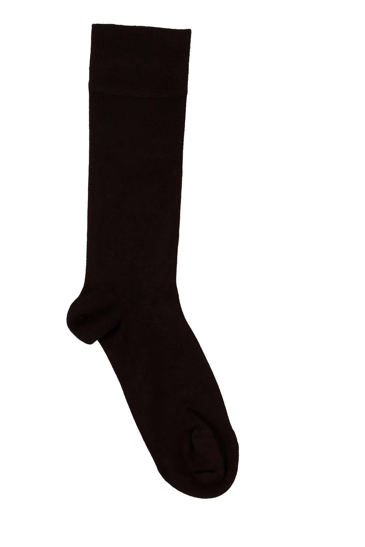 Erkek Kahverengi Likralı Bambu  Uzun Çorap 5600