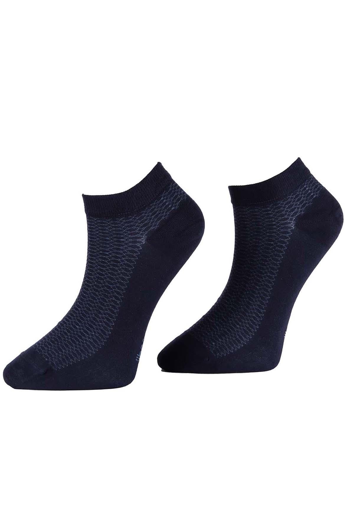 Erkek Lacivert Bambu  Patik Çorap 6758