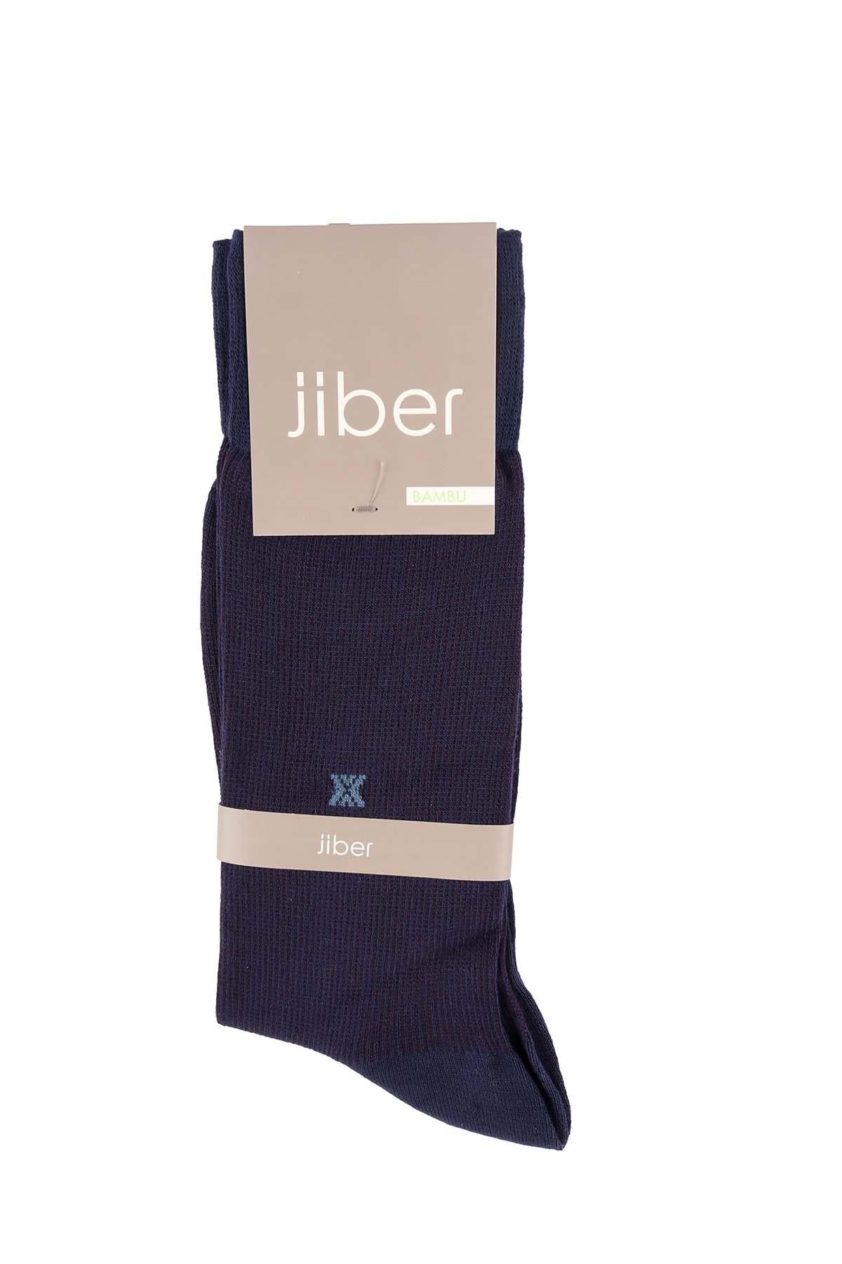 Erkek Lacivert Bambu Uzun Çorap 5524