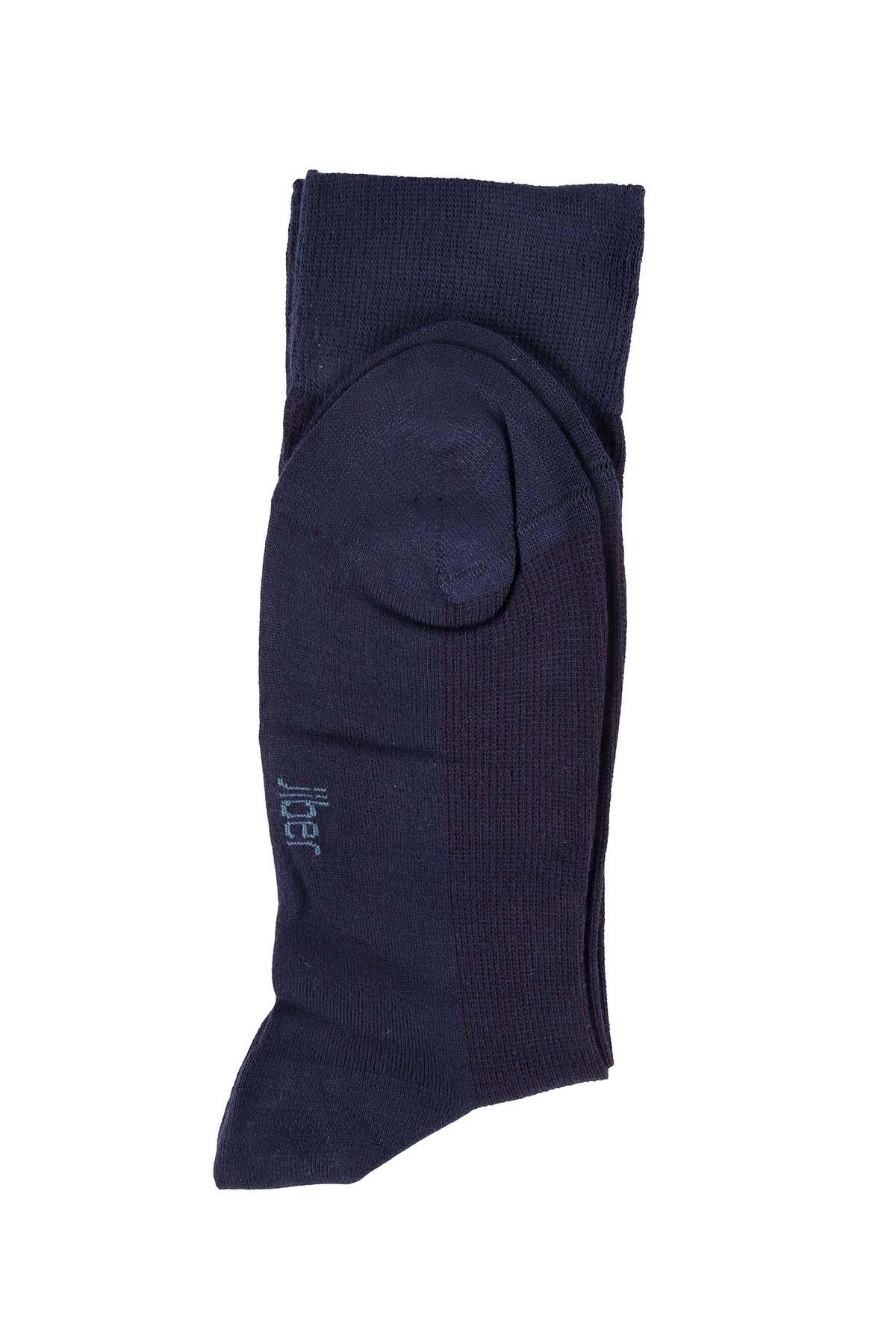 Erkek Lacivert Bambu Uzun Çorap 5524