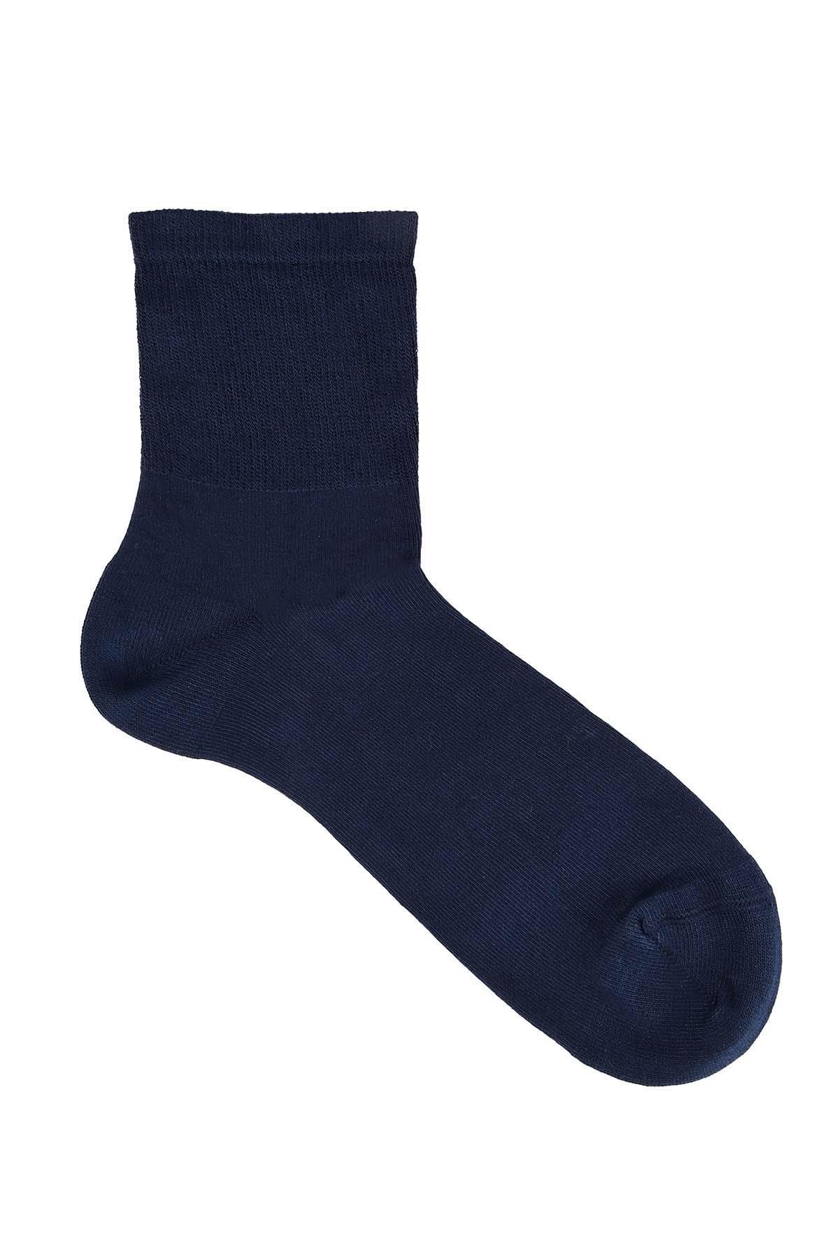 Erkek Lacivert Bambu Uzun Lastiksiz Diyabetik Çorap 5999
