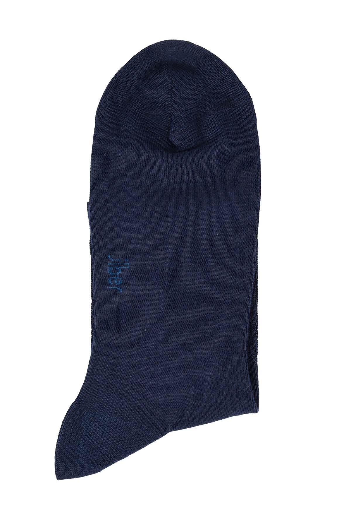Erkek Lacivert Bambu Uzun Lastiksiz Diyabetik Çorap 5999