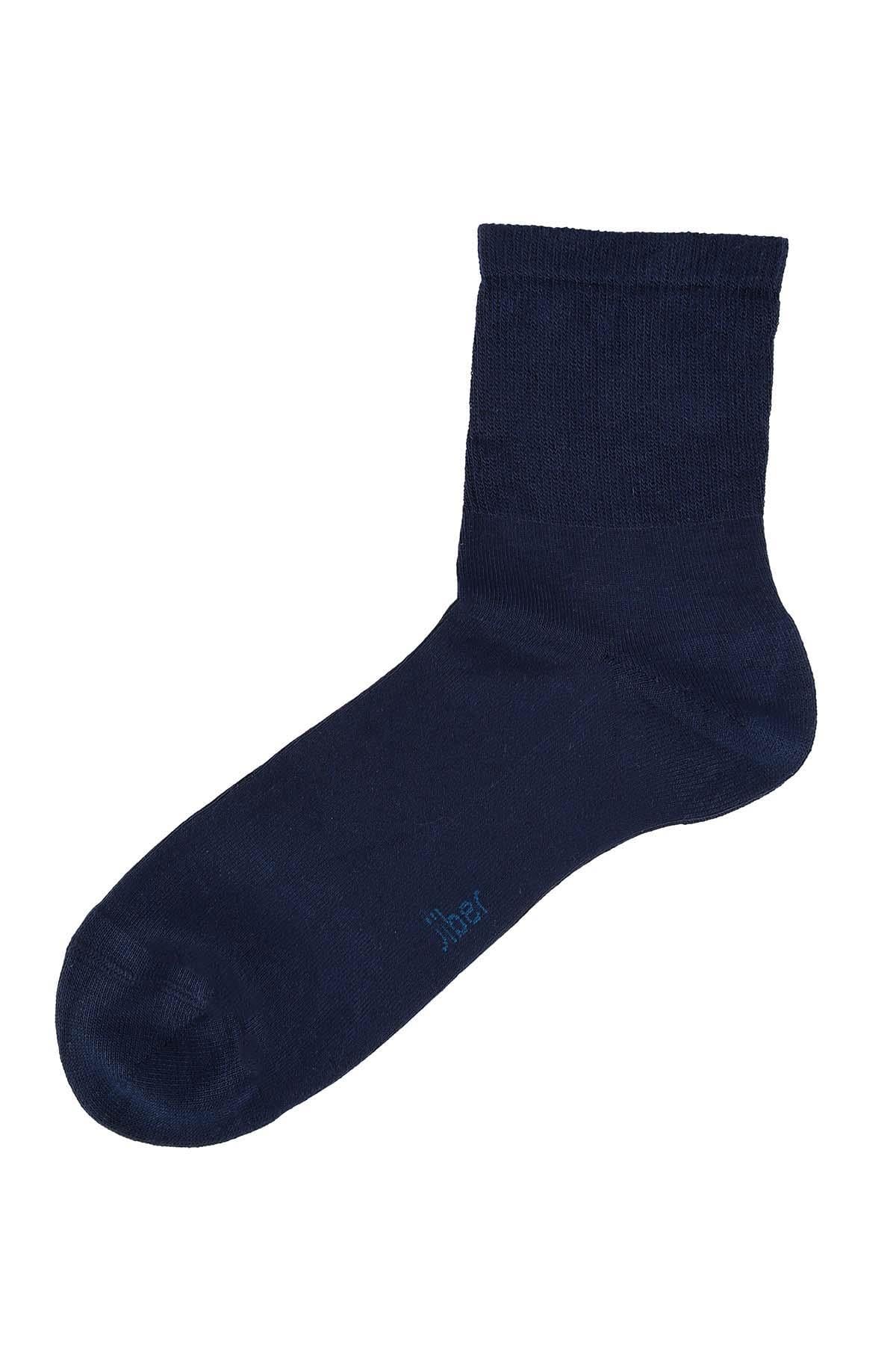 Erkek Lacivert Bambu Uzun Lastiksiz Diyabetik Çorap 5999