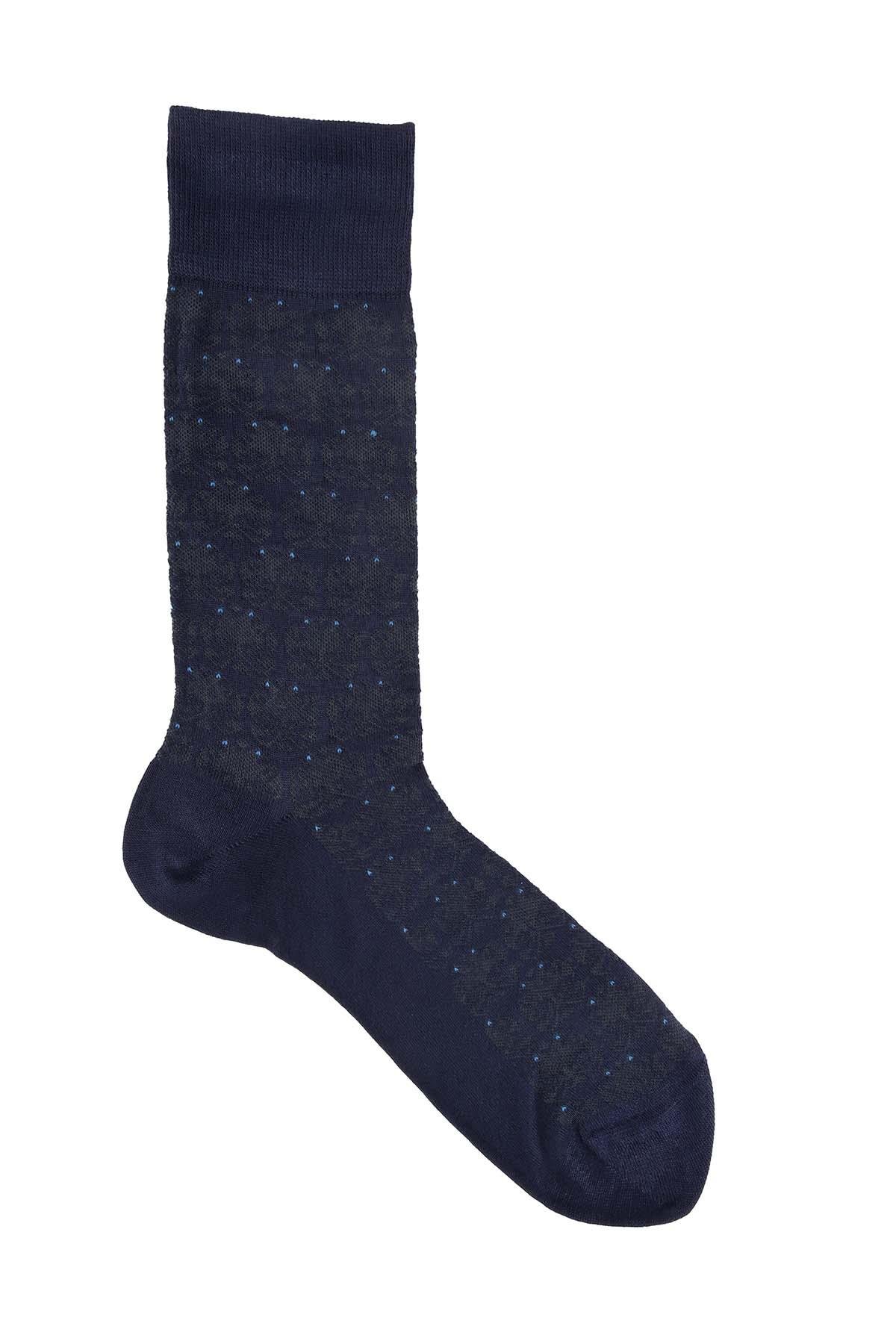 Erkek Lacivert Modal Uzun Çorap 5115
