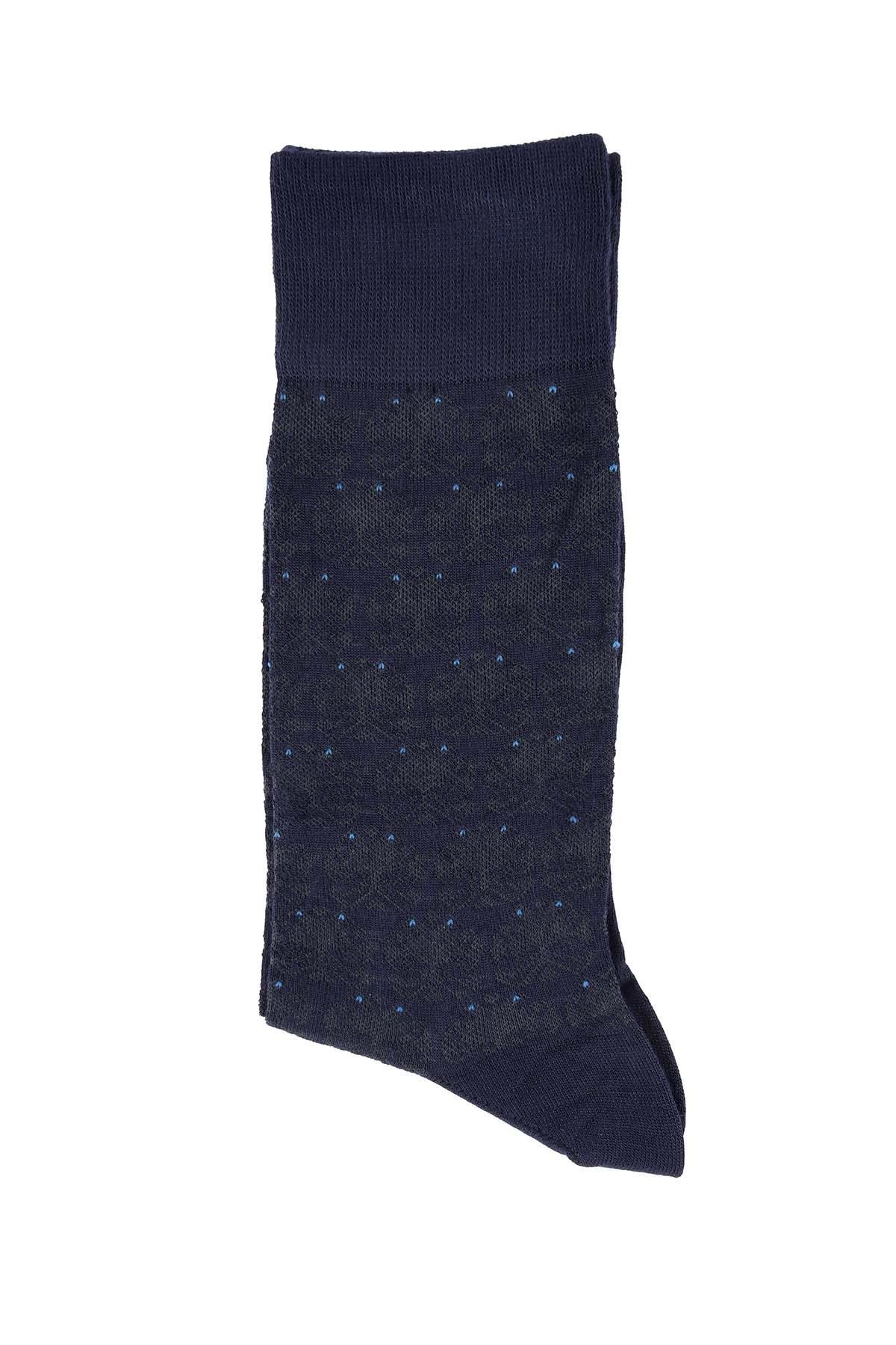 Erkek Lacivert Modal Uzun Çorap 5115