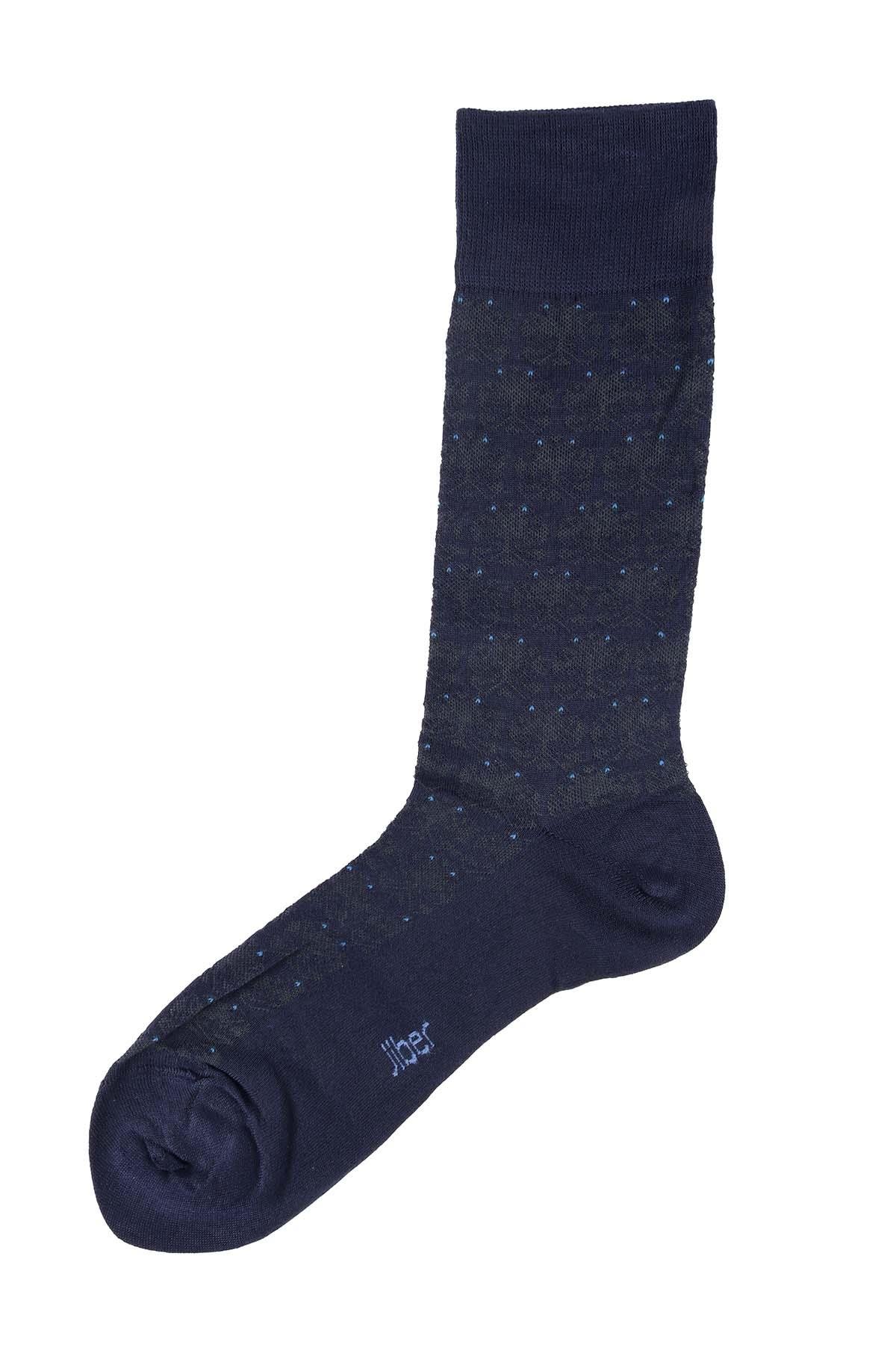 Erkek Lacivert Modal Uzun Çorap 5115