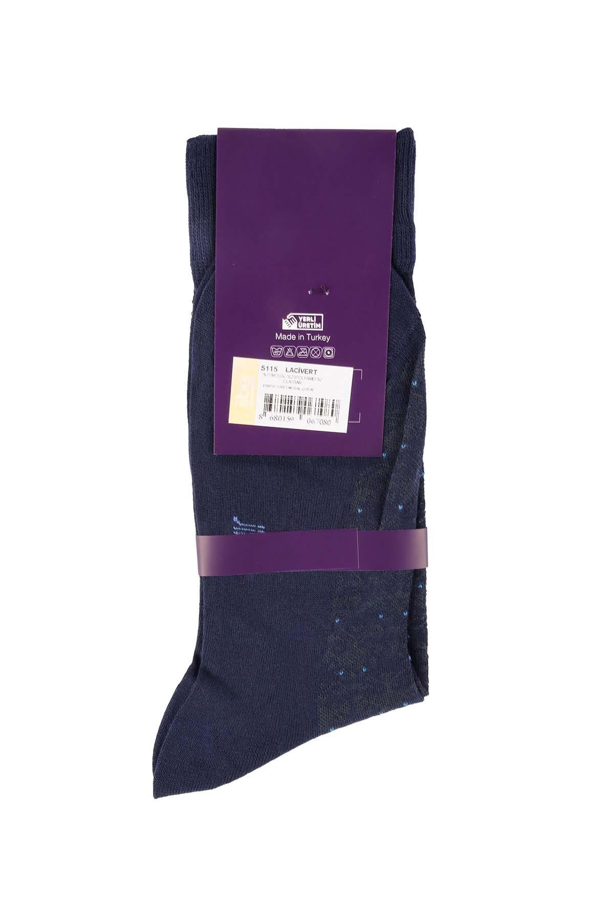 Erkek Lacivert Modal Uzun Çorap 5115