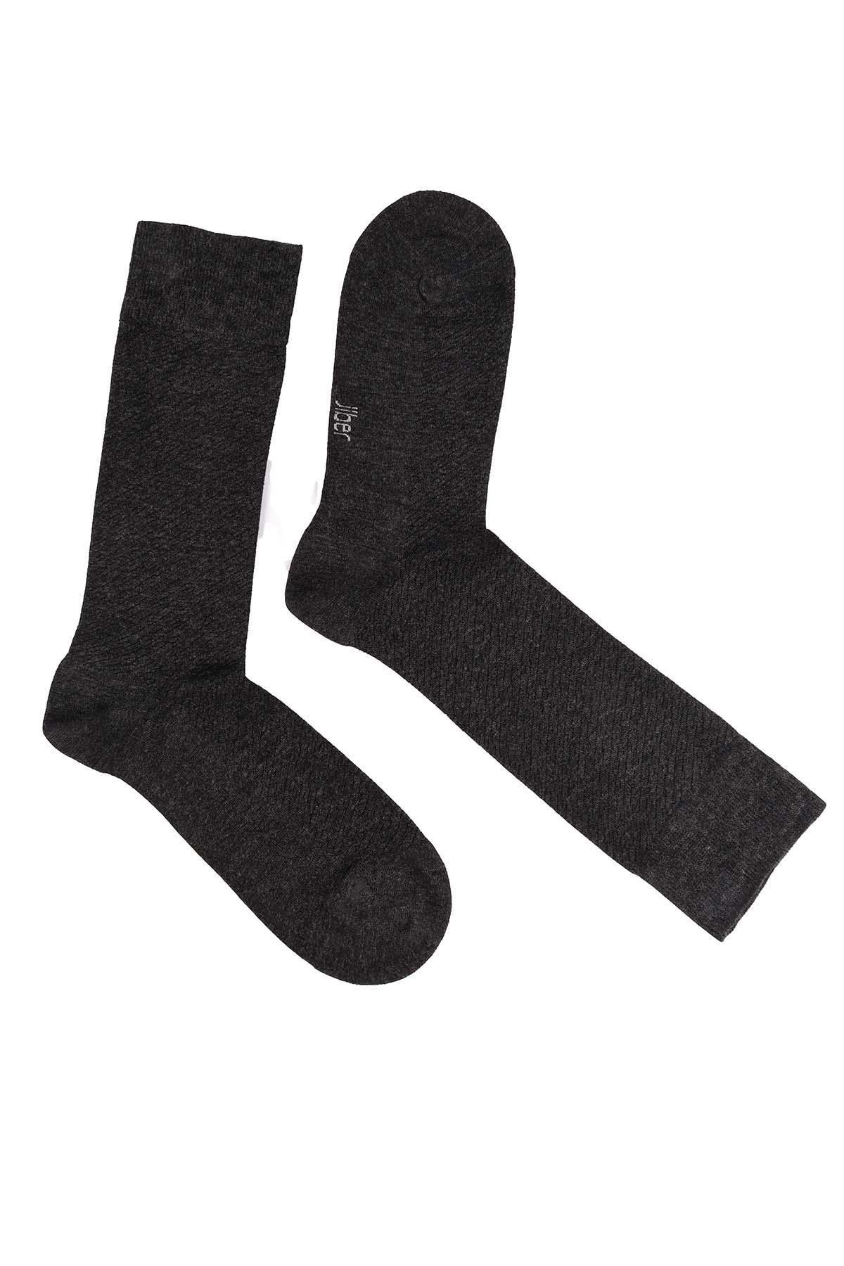 Erkek Likralı Bambu Antrasit Çorap 5616