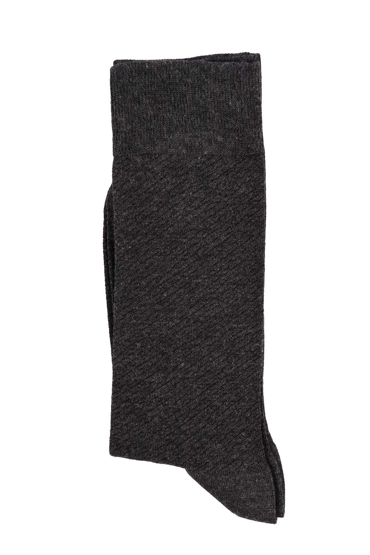 Erkek Likralı Bambu Antrasit Çorap 5616