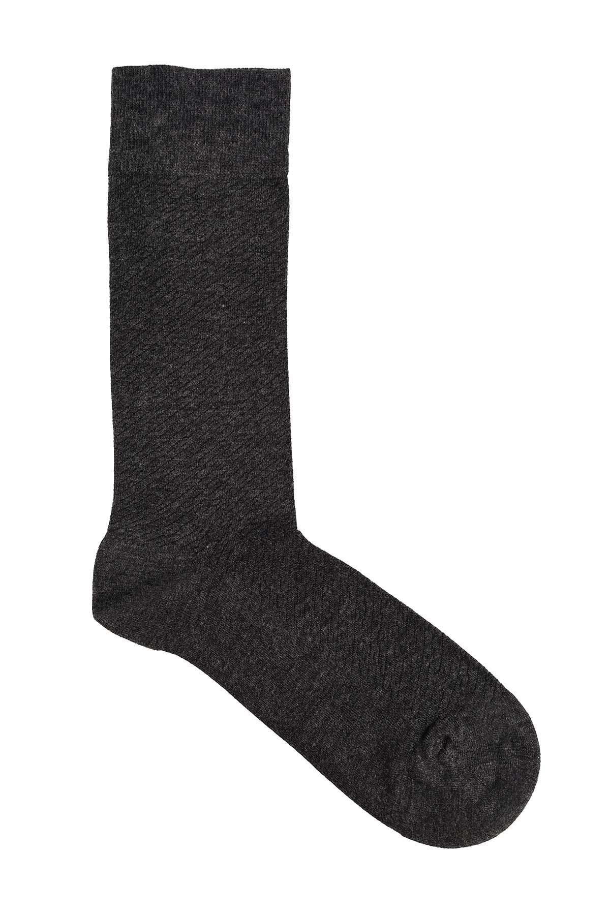 Erkek Likralı Bambu Antrasit Çorap 5616