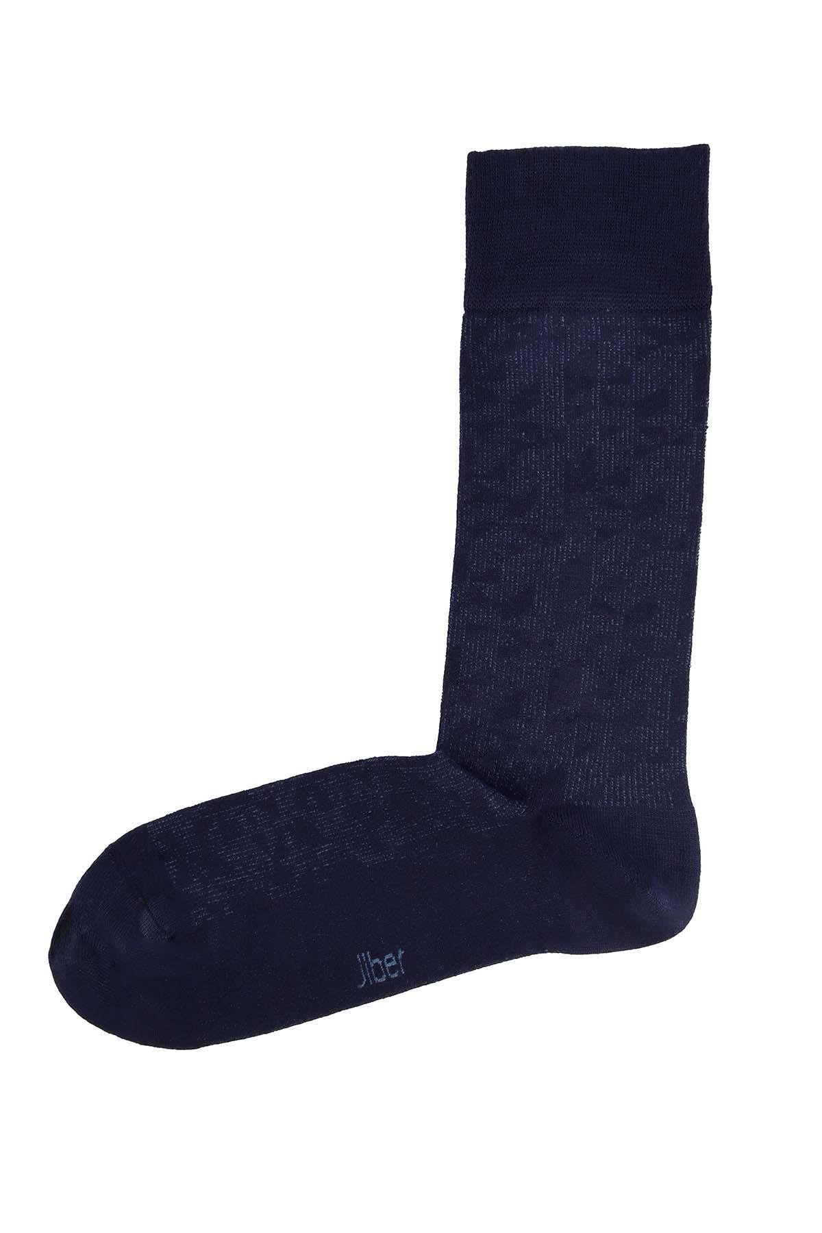 Erkek Likralı Bambu Lacivert Soket Çorap 5618