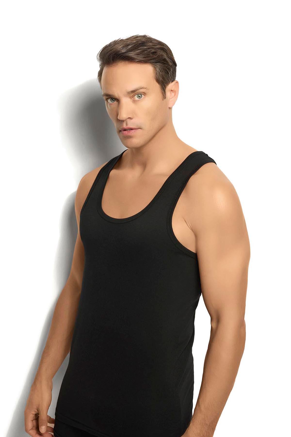 Erkek Siyah Pamuklu Rambo Atlet 113