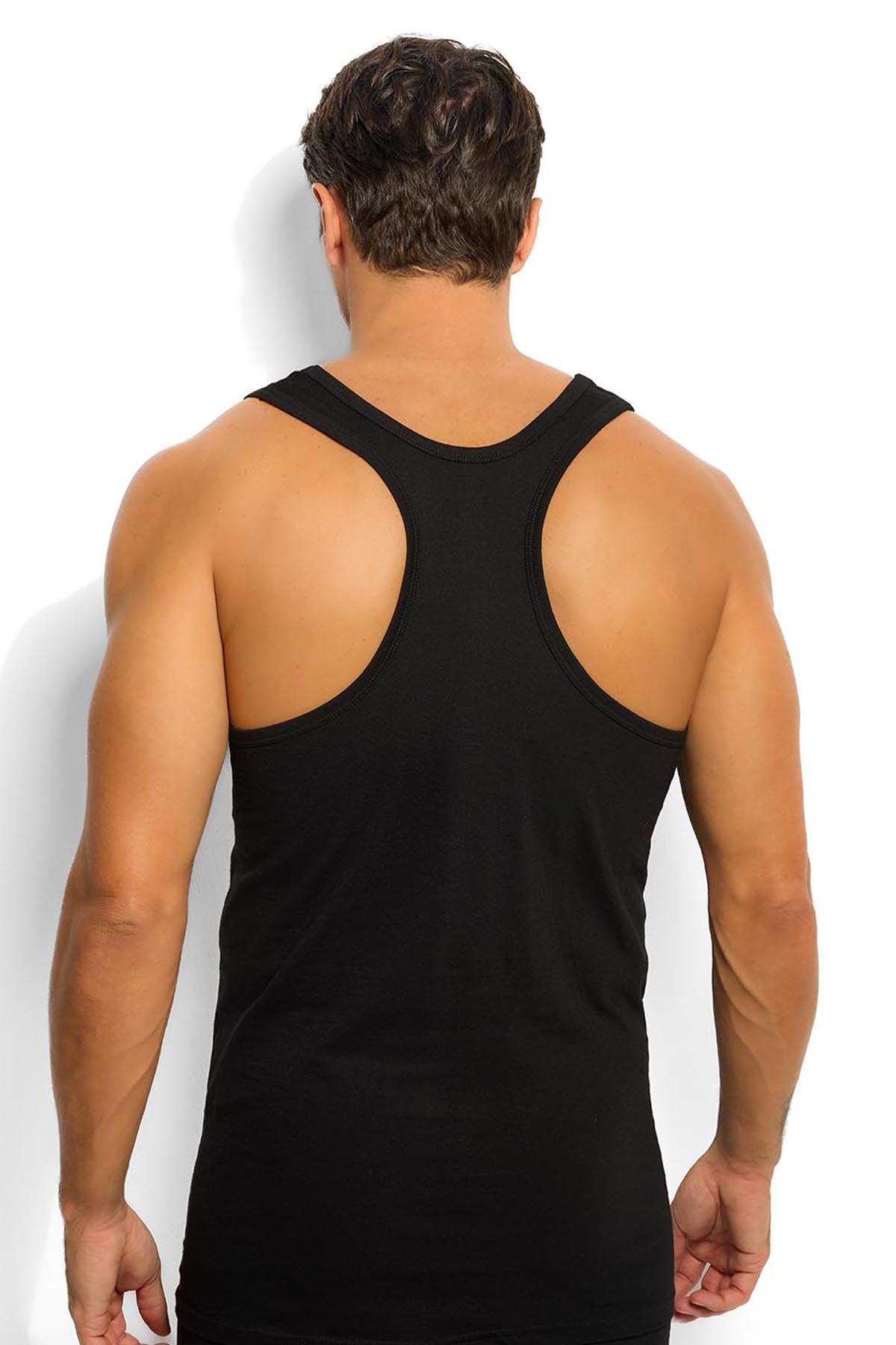 Erkek Siyah Pamuklu Rambo Atlet 113