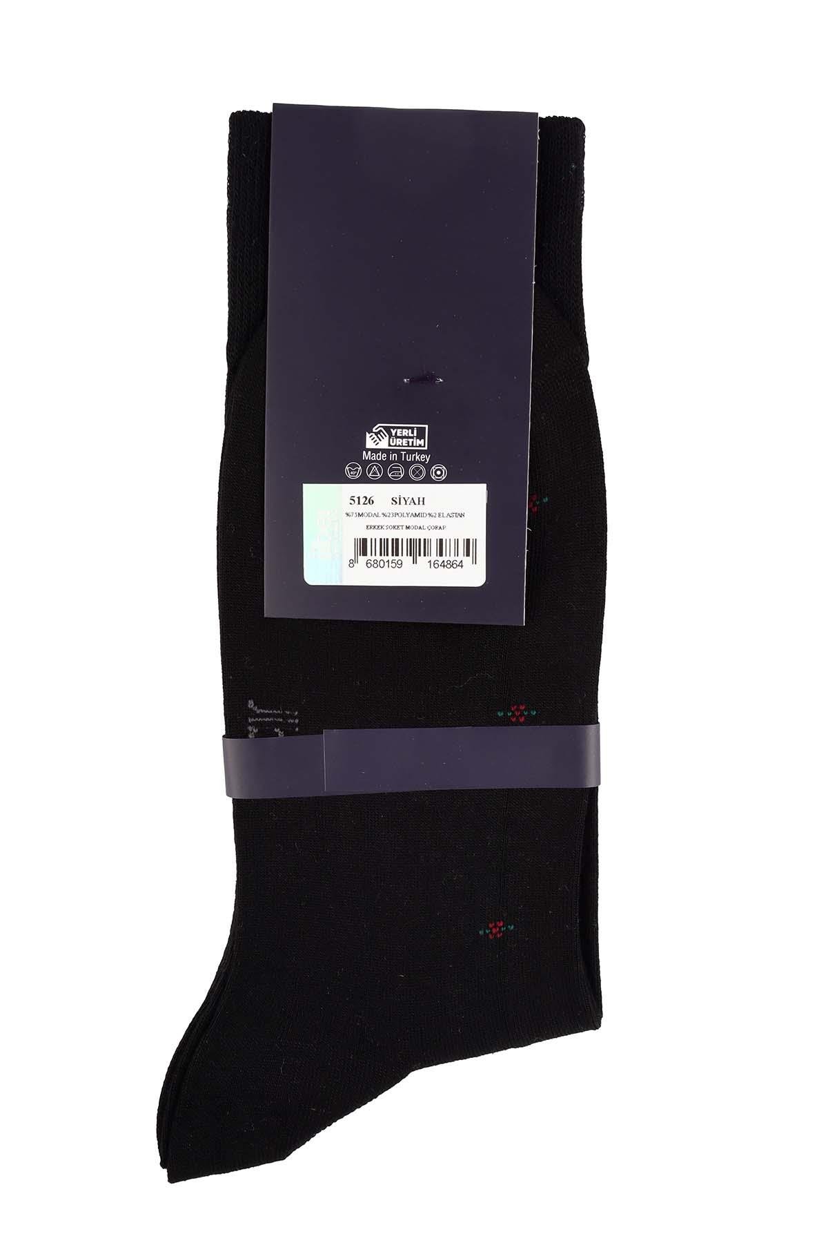 Erkek Soket Siyah Modal Çorap 5126
