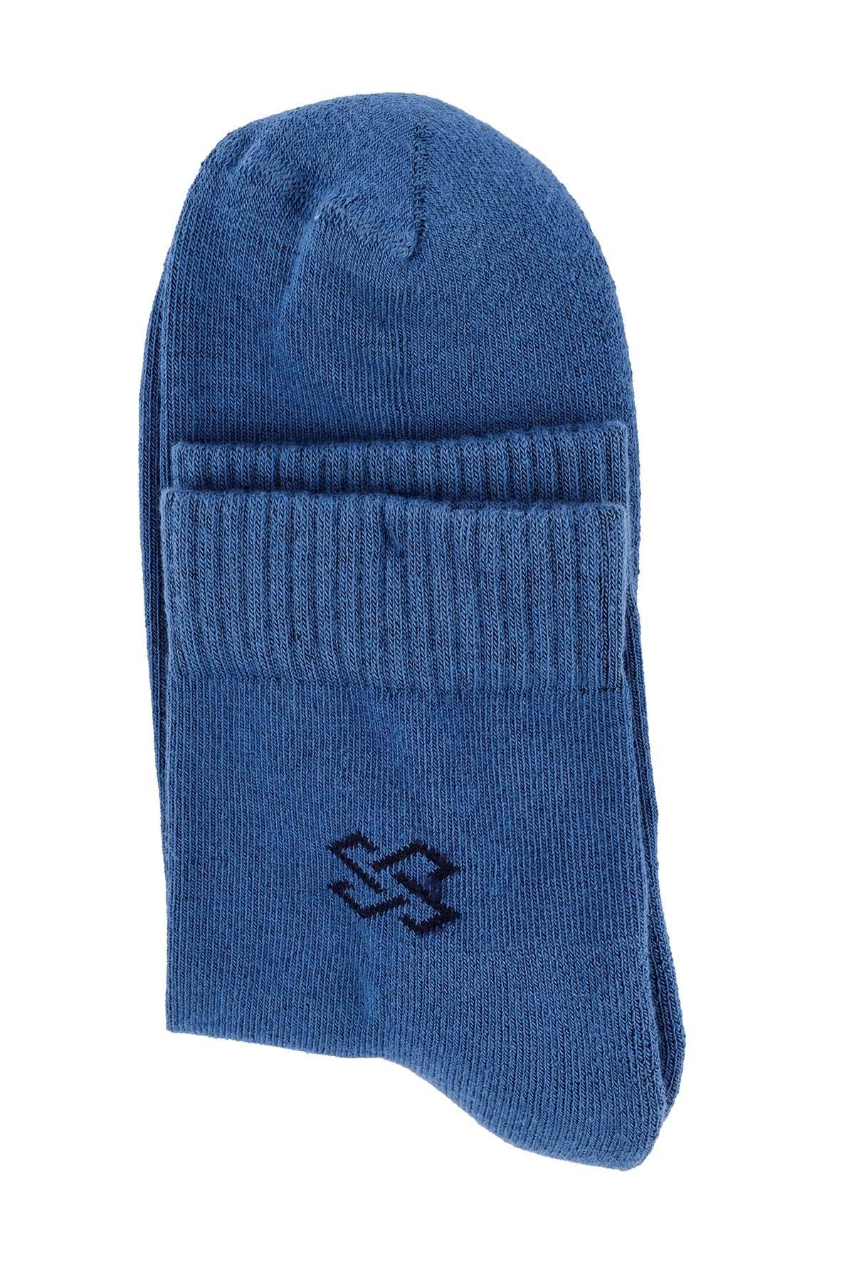 Erkek Yarım Havlu Pamuklu Konç İndigo Çorap 5801