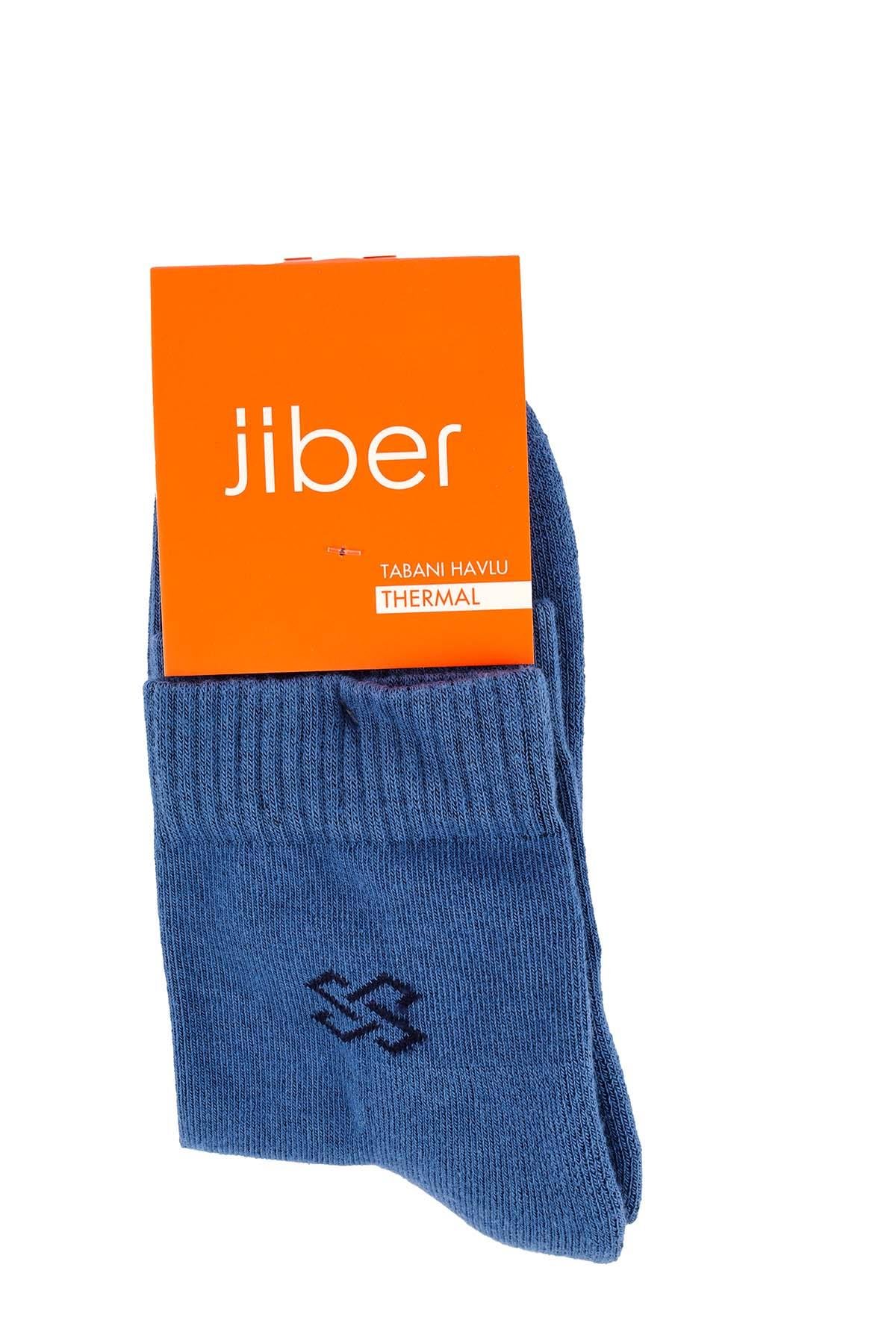 Erkek Yarım Havlu Pamuklu Konç İndigo Çorap 5801