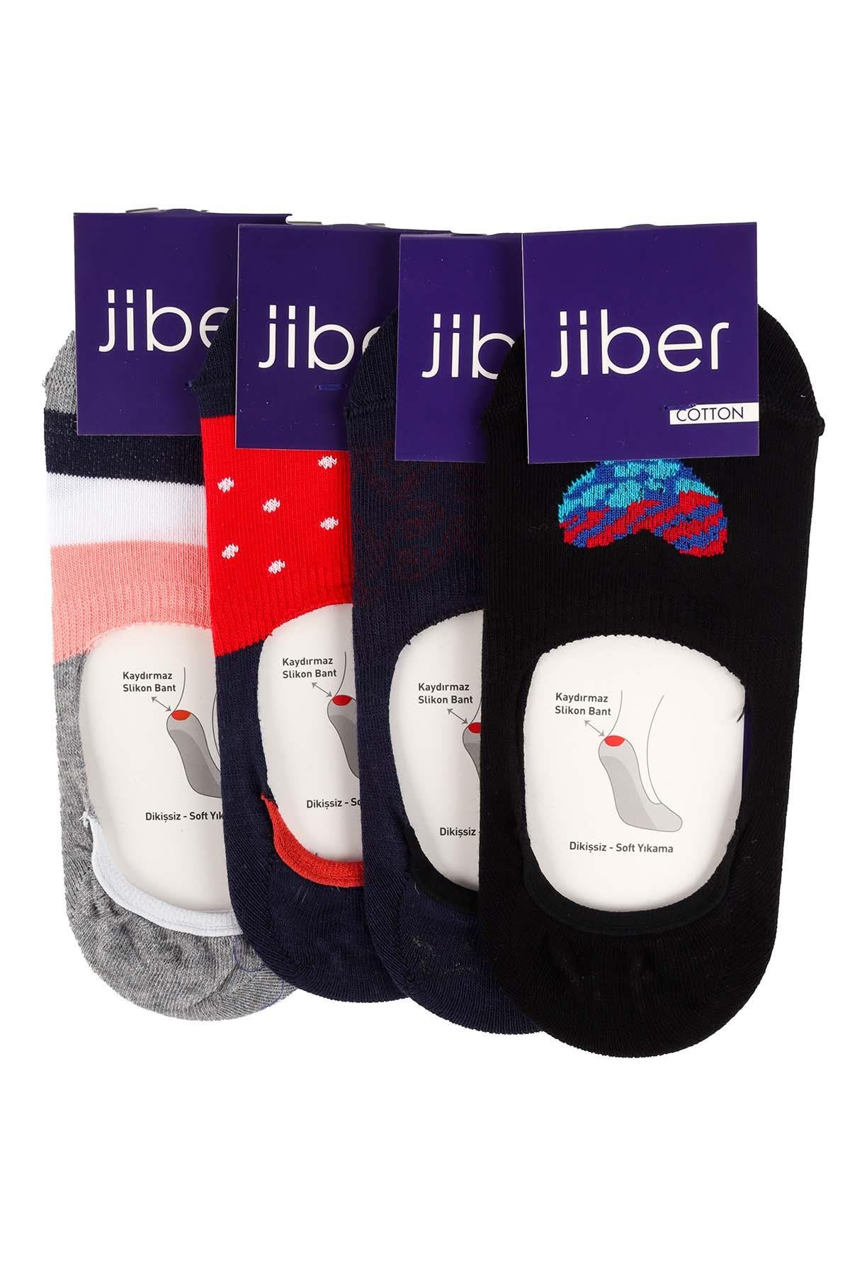 Kadın 4'lü Likralı Asorti Babet Çorap 7308