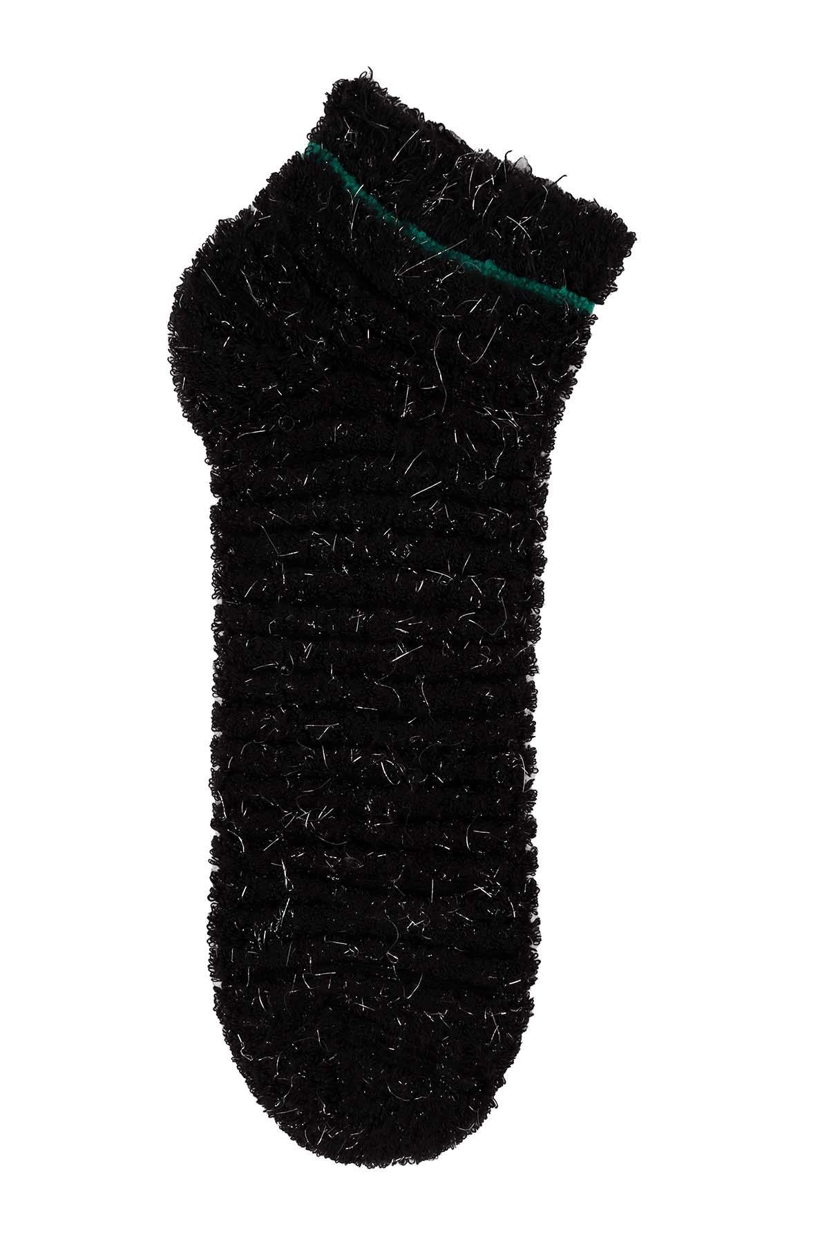 Kadın 4'lü Ters Patik Simli Asorti Çorap 6946