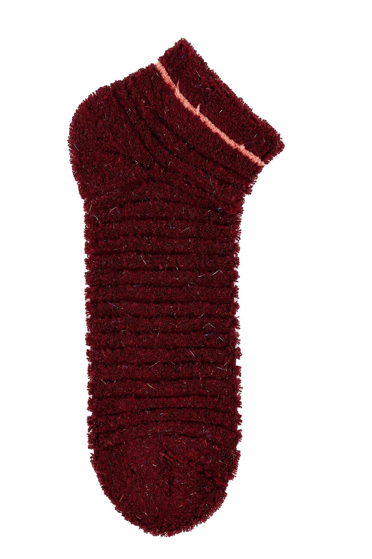 Kadın 4'lü Ters Patik Simli Asorti Çorap 6946