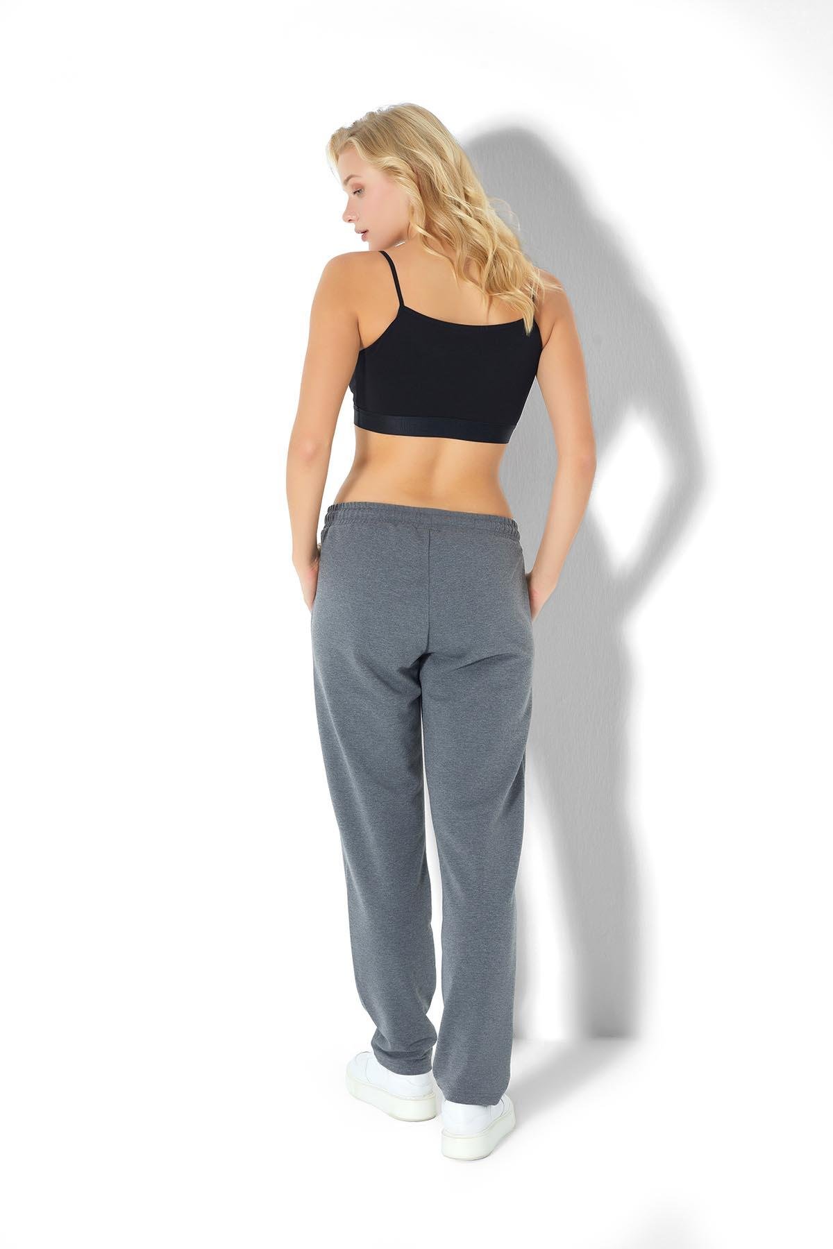 Kadın Antrasit İki İplik Eşofman Altı 2725 