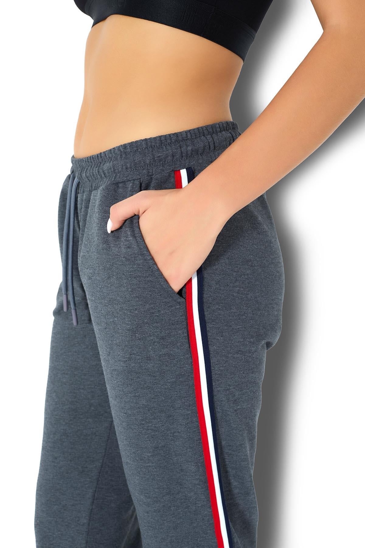 Kadın Antrasit İki İplik Eşofman Altı 2722 