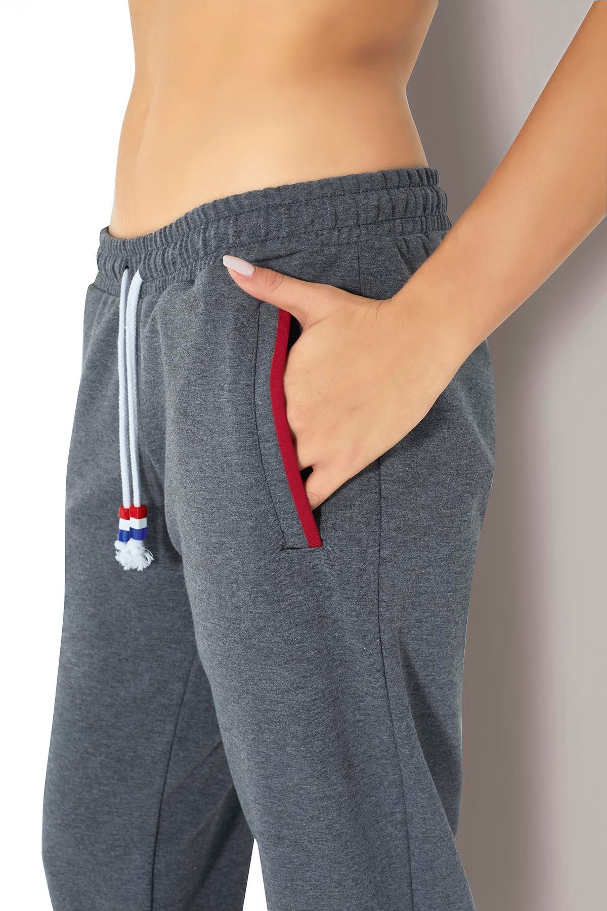 Kadın Antrasit İki İplik Eşofman Altı 2725 