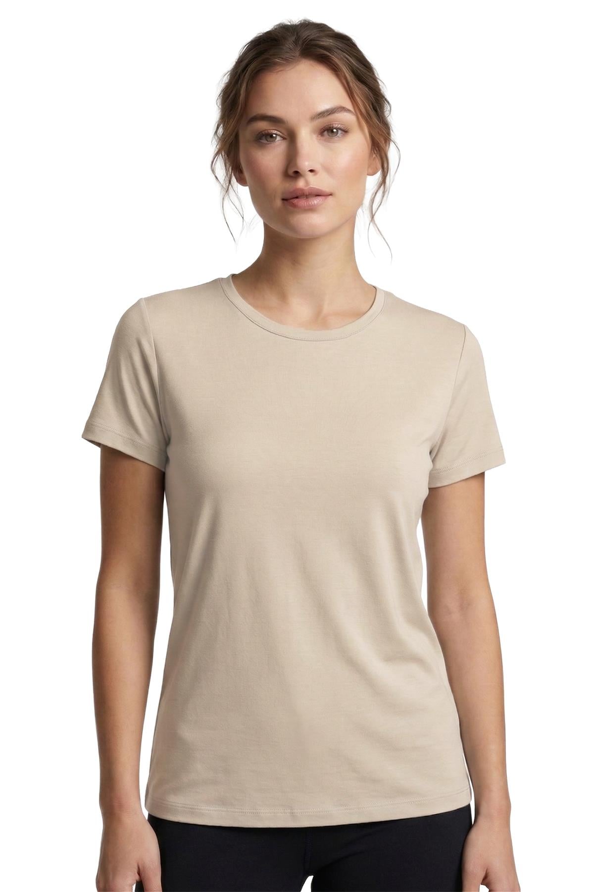 Kadın Bej Bambu T-Shirt 500