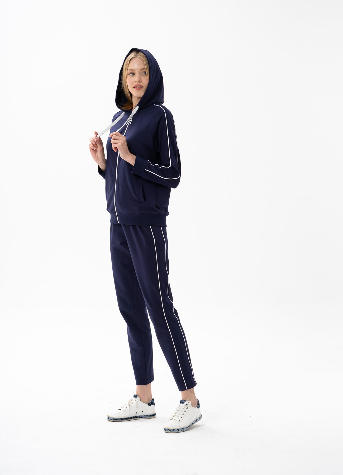 Kadın Fermuarlı Eşofman Takımı Lacivert  JBR10171.00001