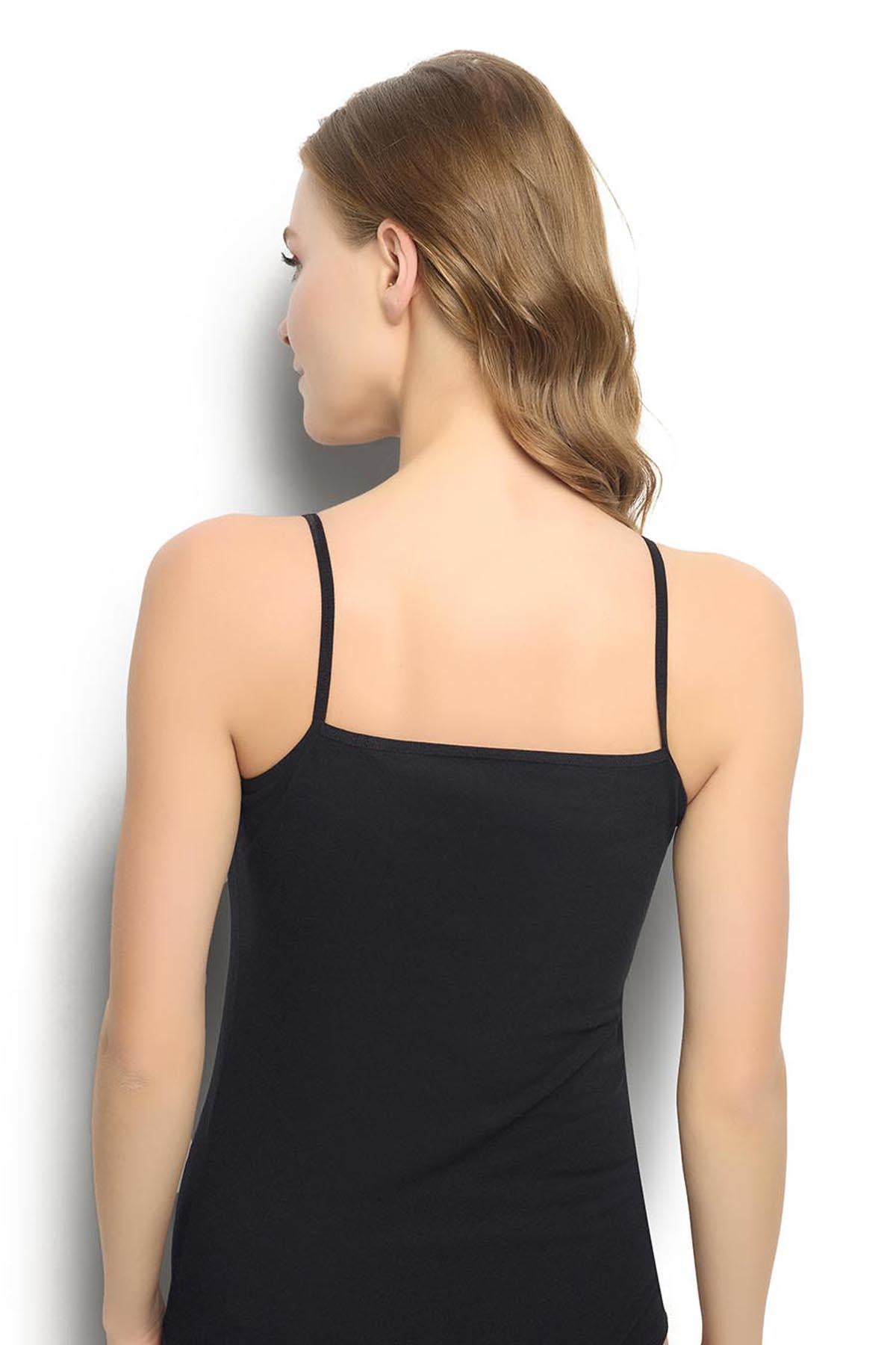 Kadın Siyah İp Askılı Atlet 583