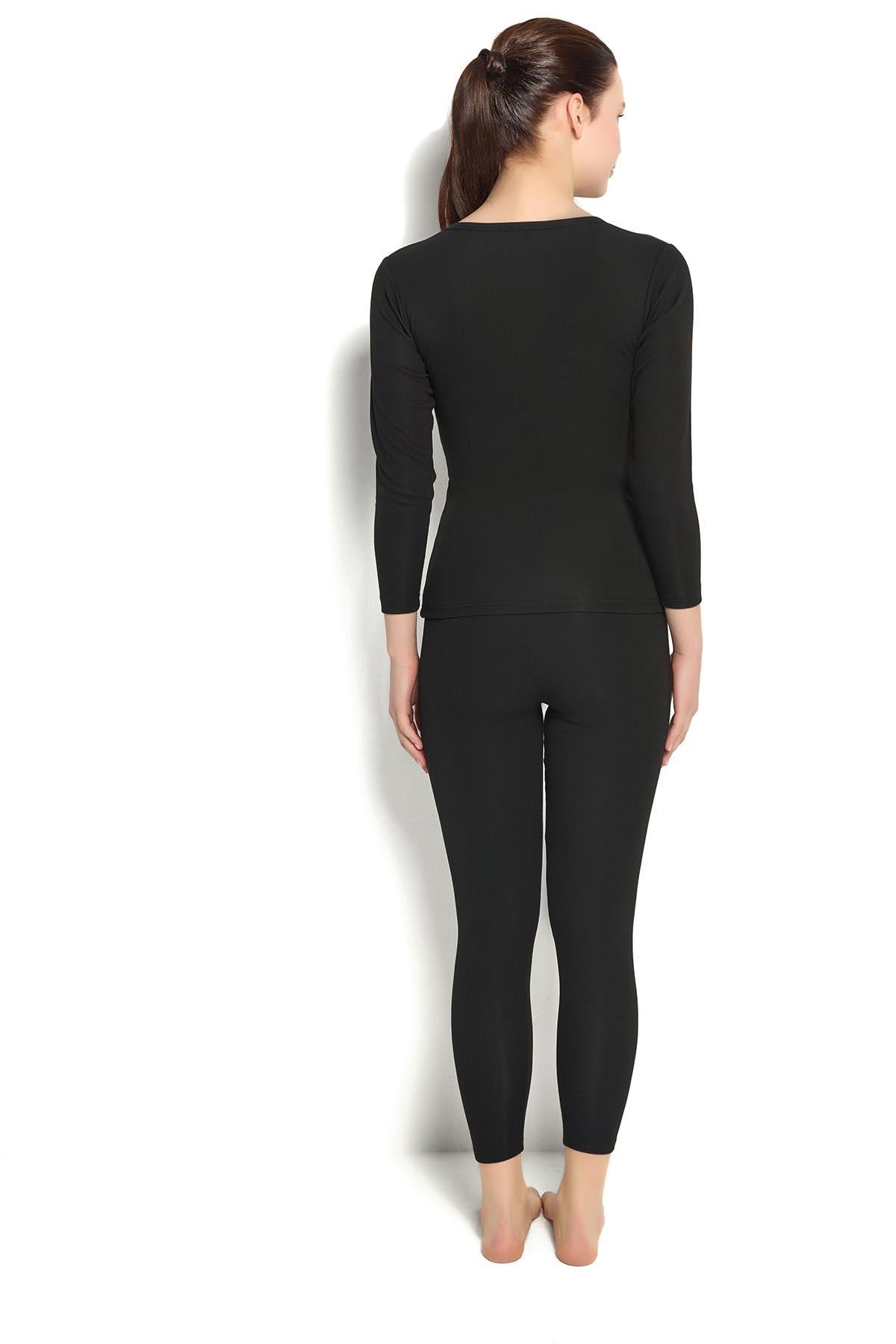 Kadın Siyah Termal Tek Üst 590