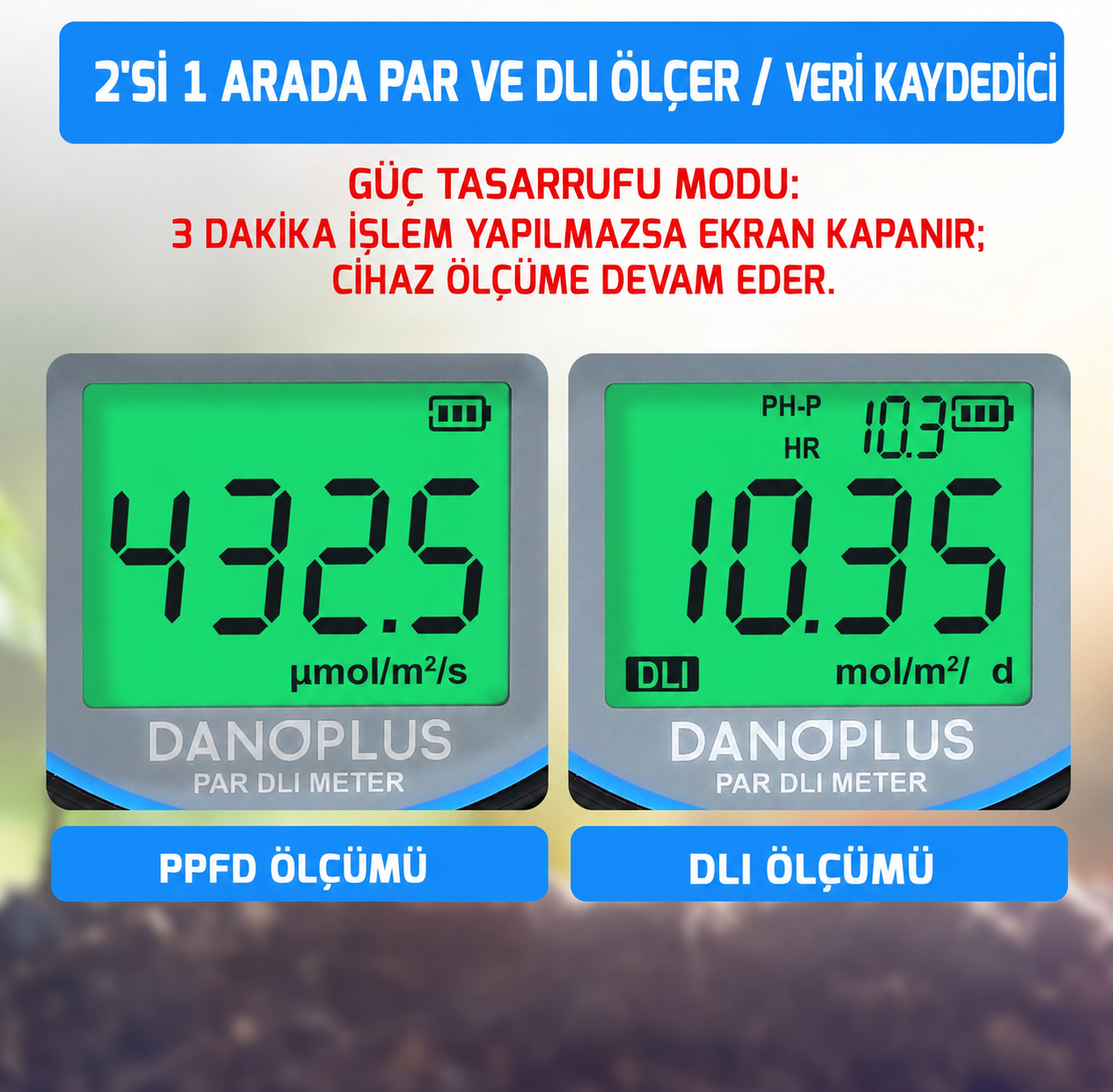 DANOPLUS PAR-PPFD-DLI IŞIK ÖLÇER
