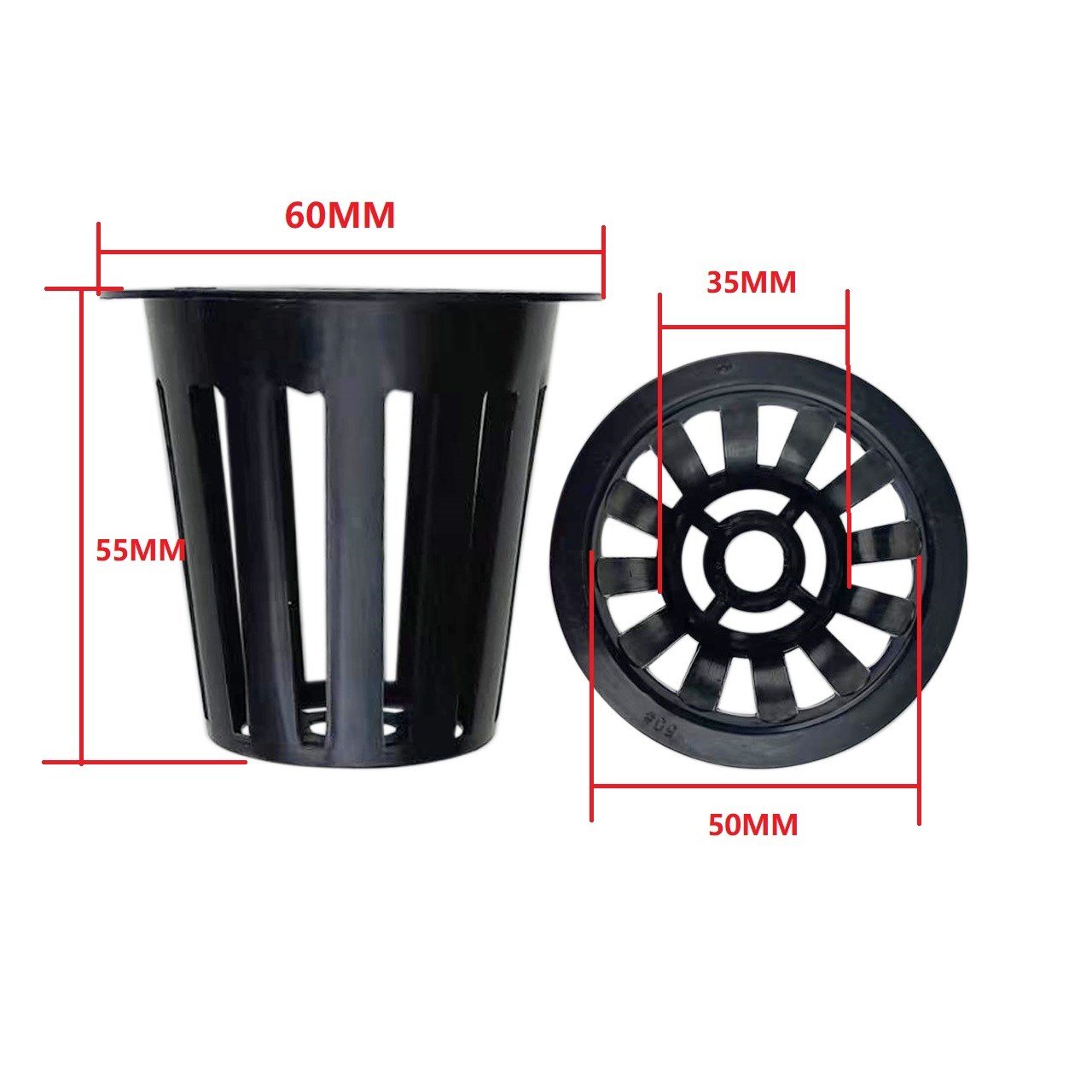 DELİKLİ FILE SAKSI SİYAH 50X55mm 10 adet