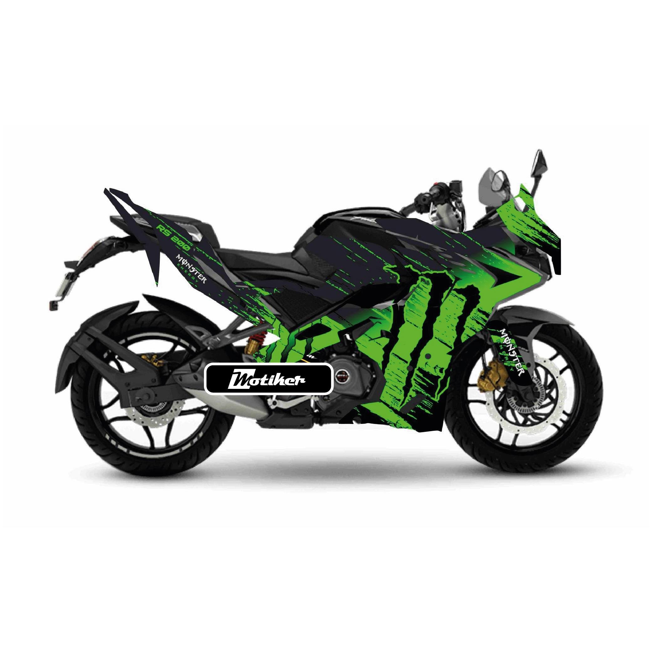 PULSAR RS 200 Bajaj RS200 Monster Sticker Etiket Parçalı Kaplama Modeli