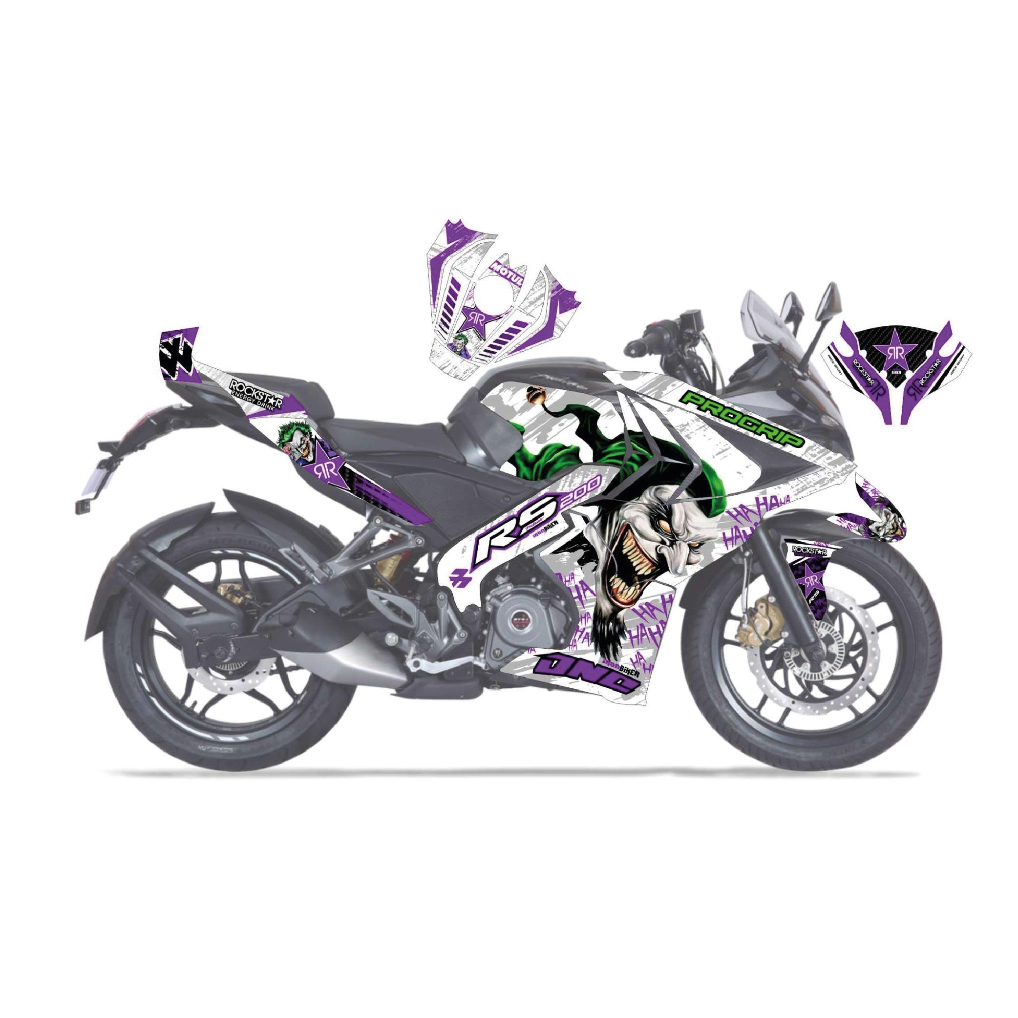 PULSAR RS 200 Bajaj RS200 Rockstar Joker Sticker Etiket Parçalı Kaplama Modeli