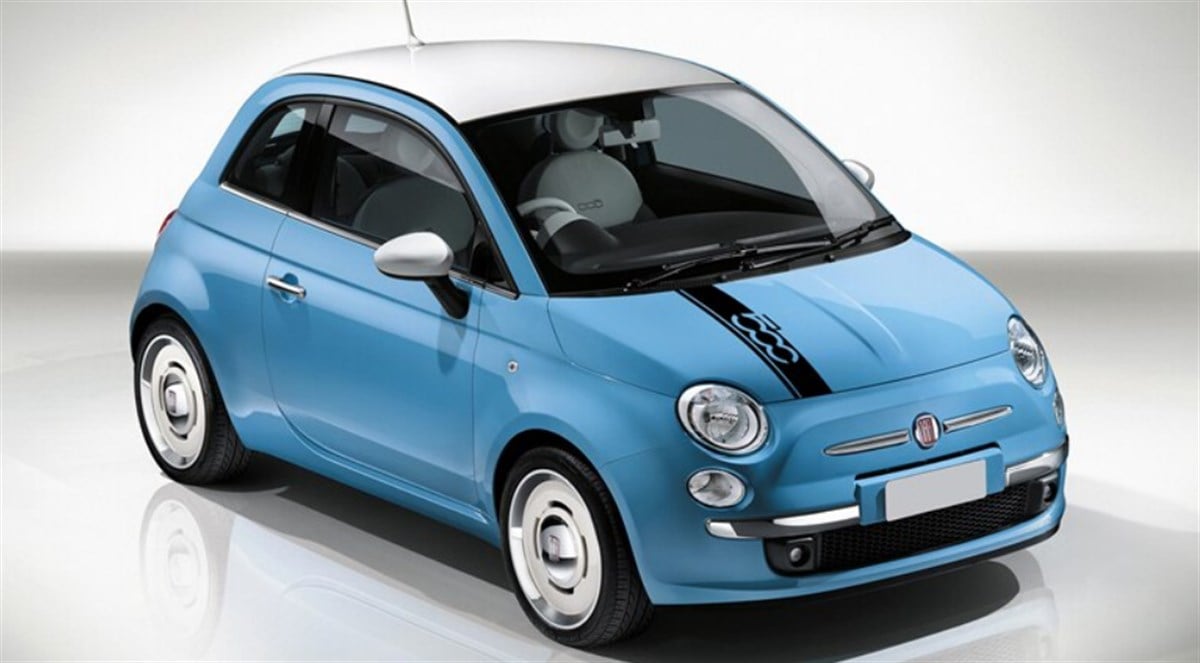  Fiat 500 Ön Kaput Şerit Sticker Etiket Modeli