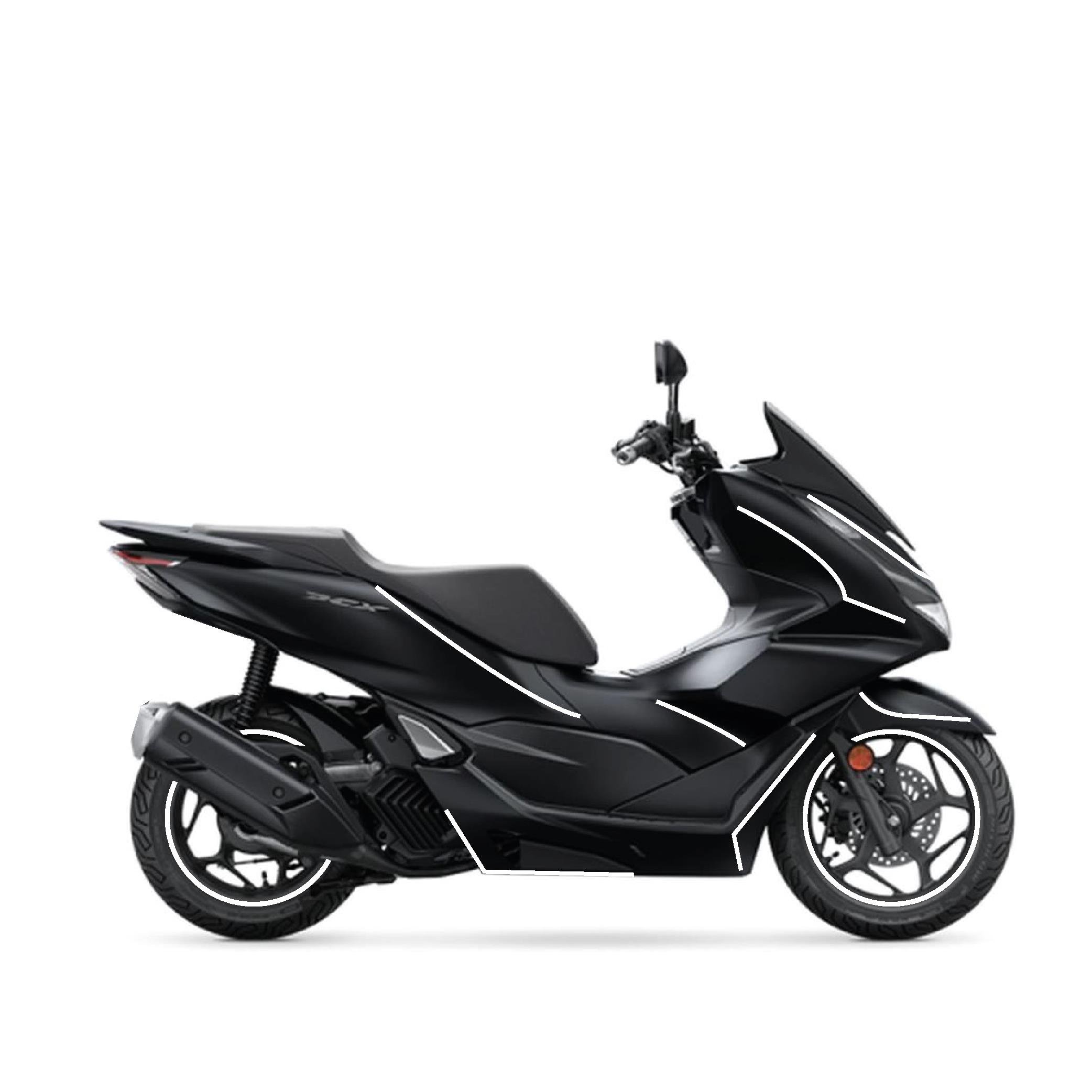 PCX Honda PCX 2021 - 2024 Uyumlu Evrensel Çizgi Model Sticker Kaplama Etiket Modeli Beyaz Renk