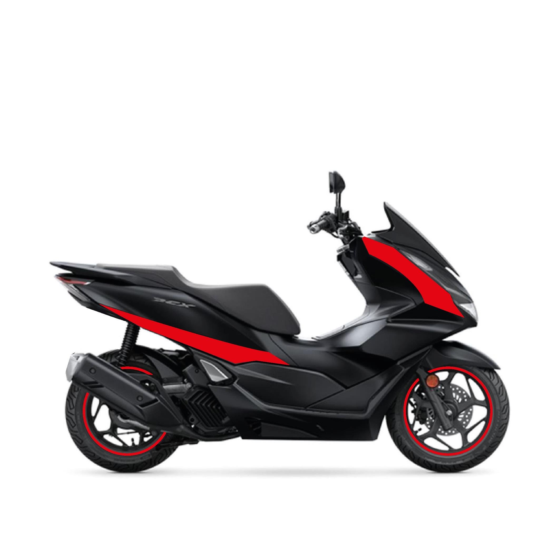 PCX Honda PCX 2021 - 2024 Uyumlu Evrensel Sticker Kaplama Etiket Modeli Kırmızı Renk