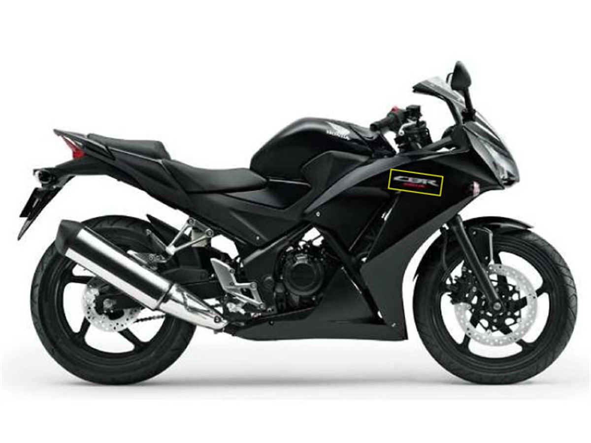 2014-2017 Siyah Honda CBR250 Sol Yan Grenaj Sticker Etiket Modeli 