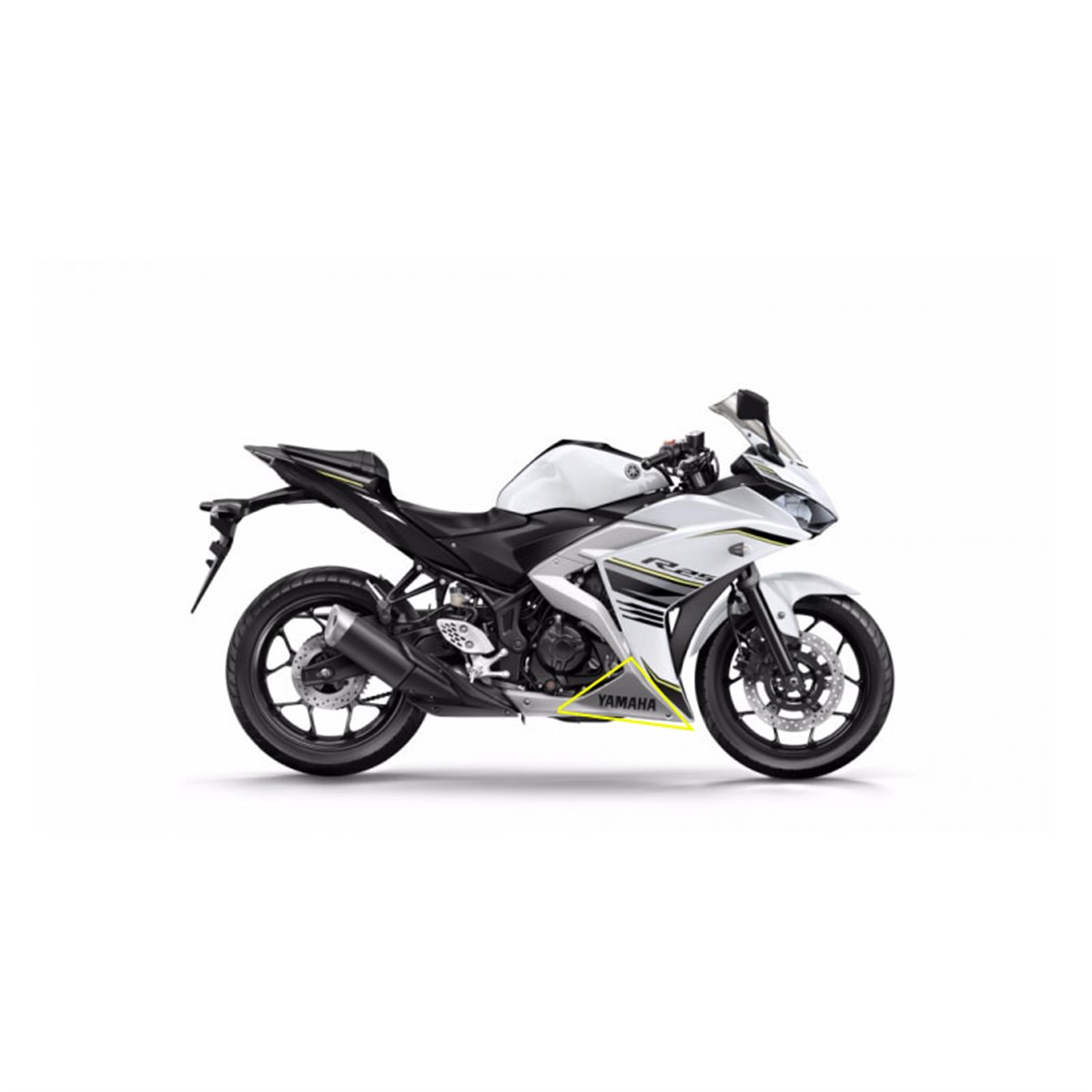 2017 Beyaz Yamaha YZF-R25 Orjinal Sağ Alt Grenaj Sticker Modeli 
